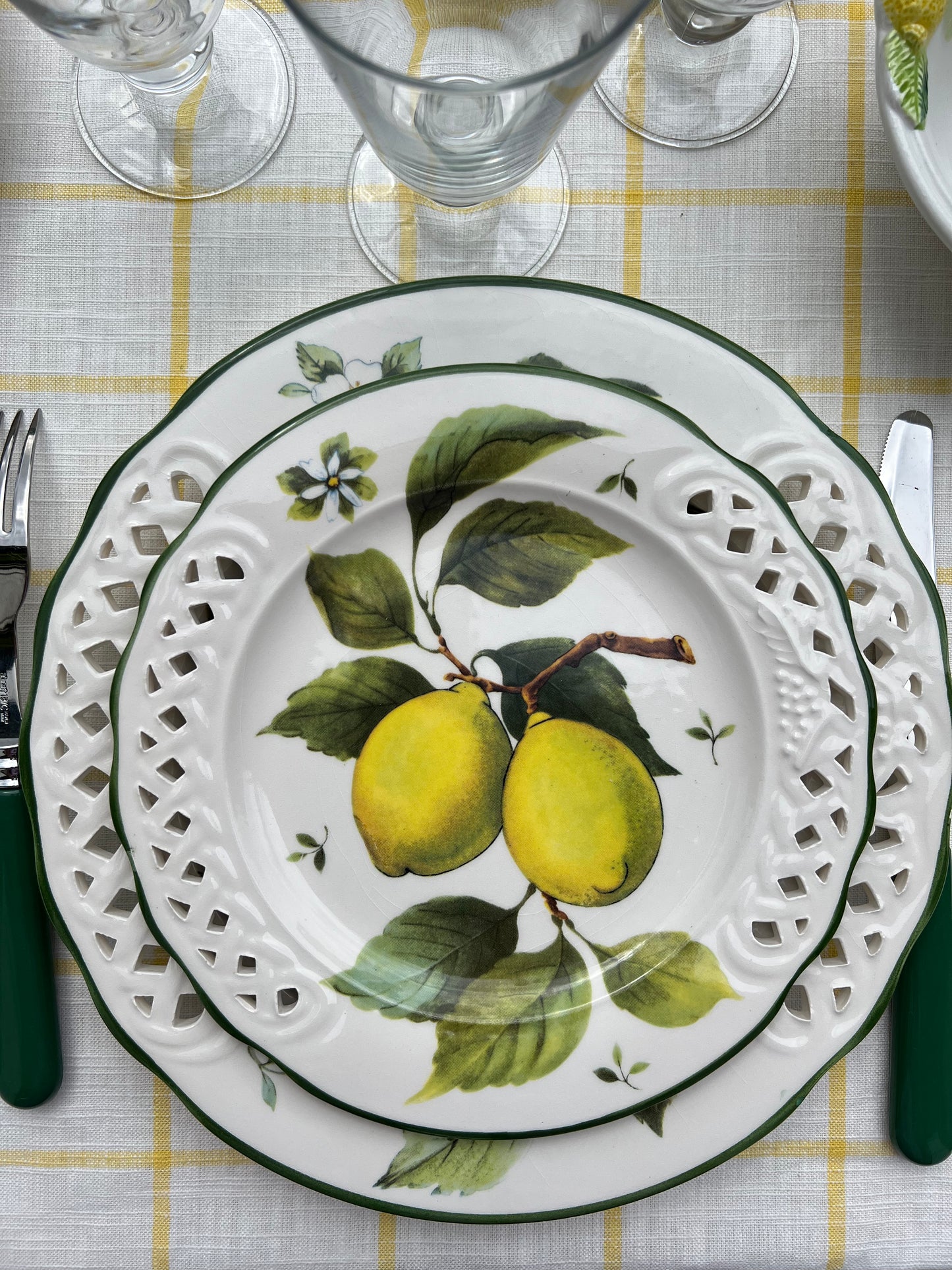 4 assiettes à dessert fruits Made in Italy