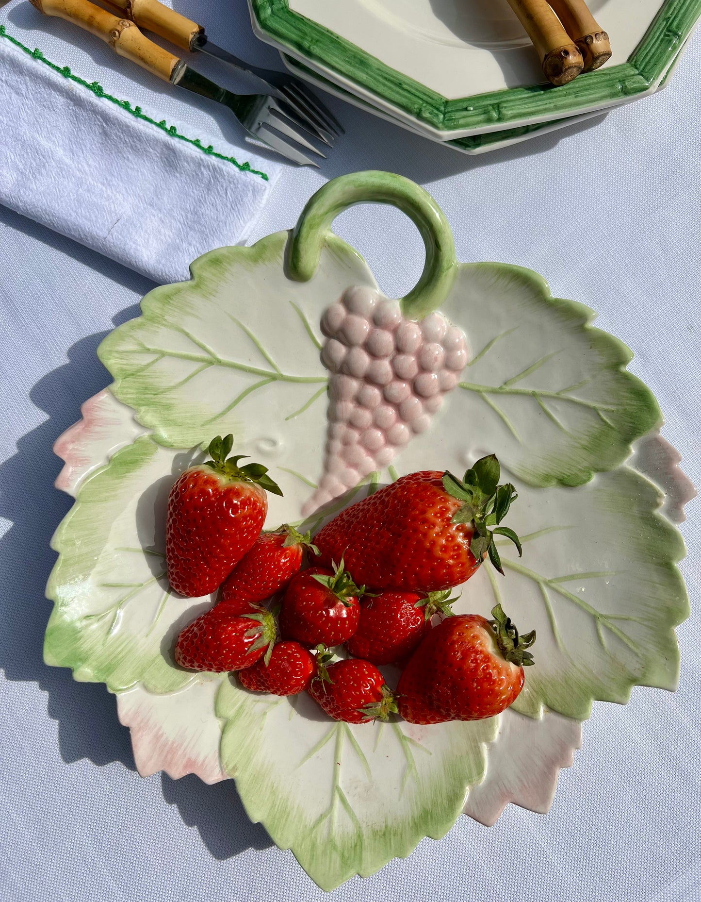 Plat feuille céramique Made in Italy