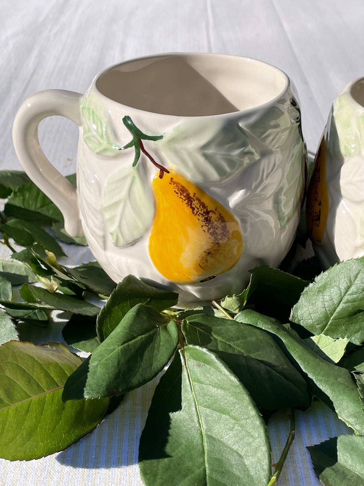 Tasses barbotine fruits