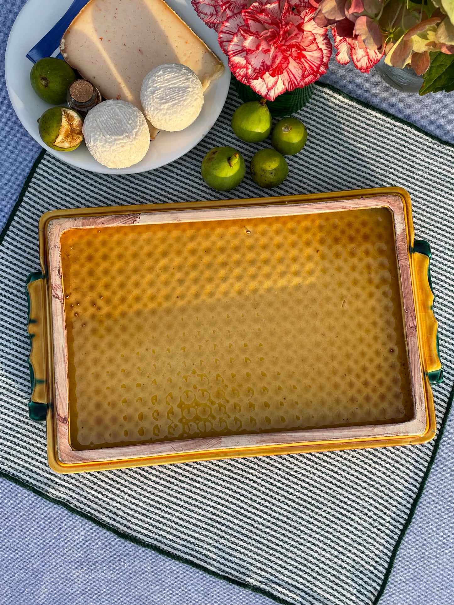 Plateau fromage décor cannage et bambou