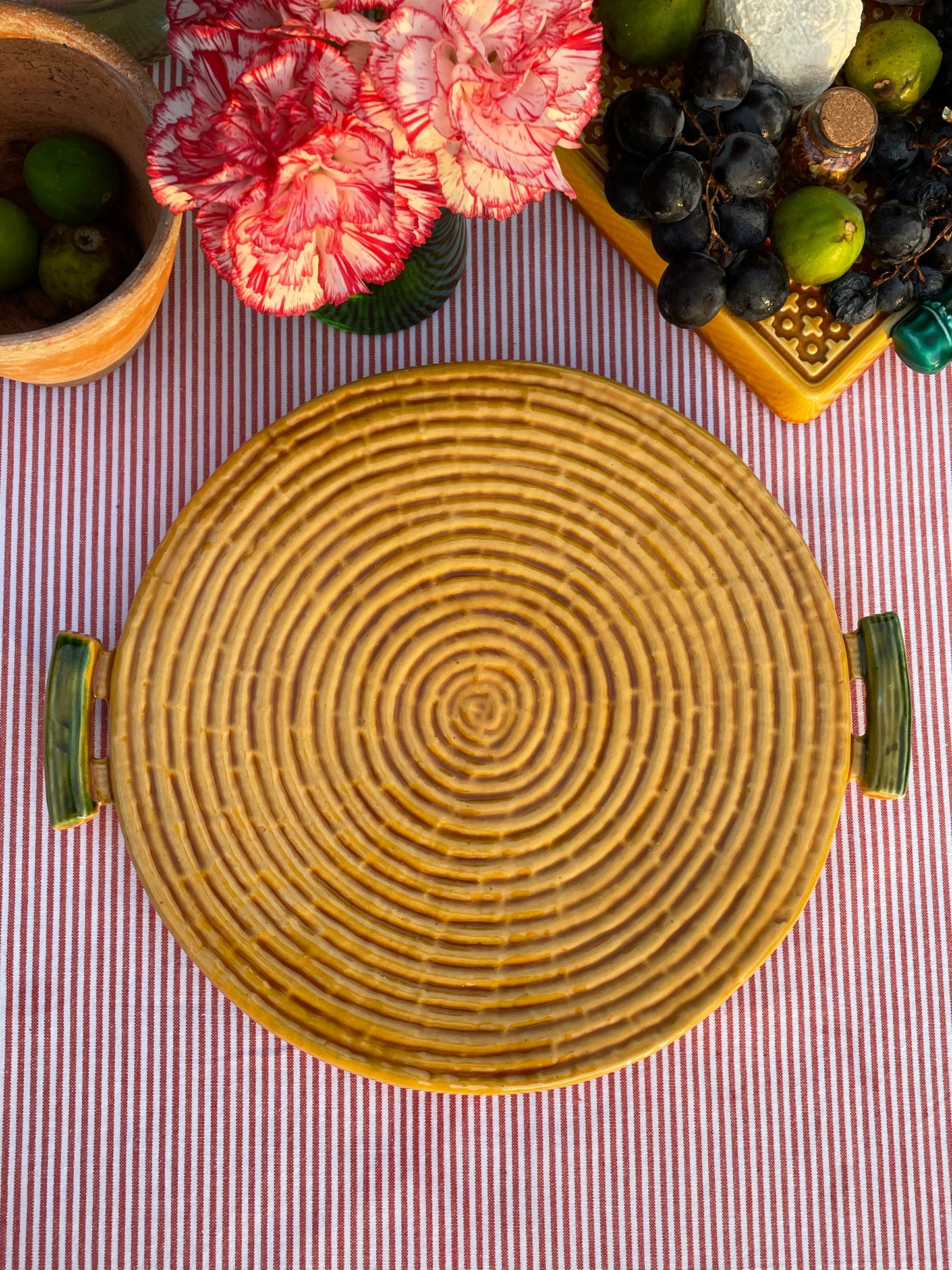 Plateau fromage/Plat rond effet paille