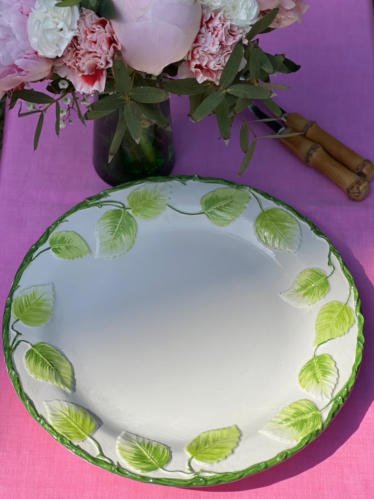 2 assiettes de présentation feuilles Made in Italy