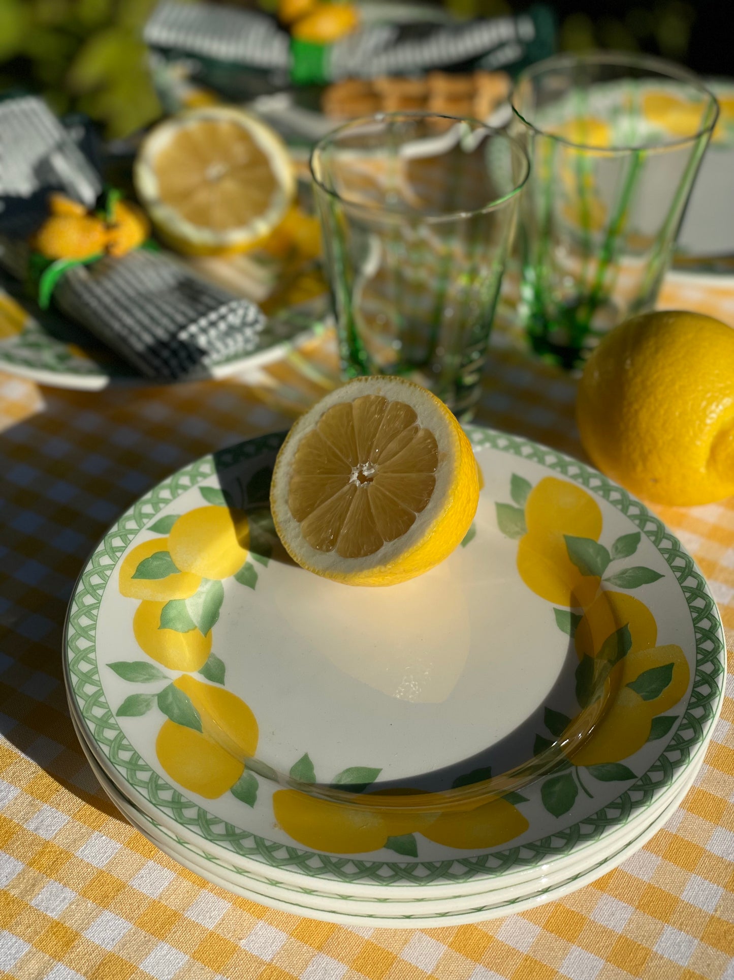 6 assiettes dessert citrons Made in Italy