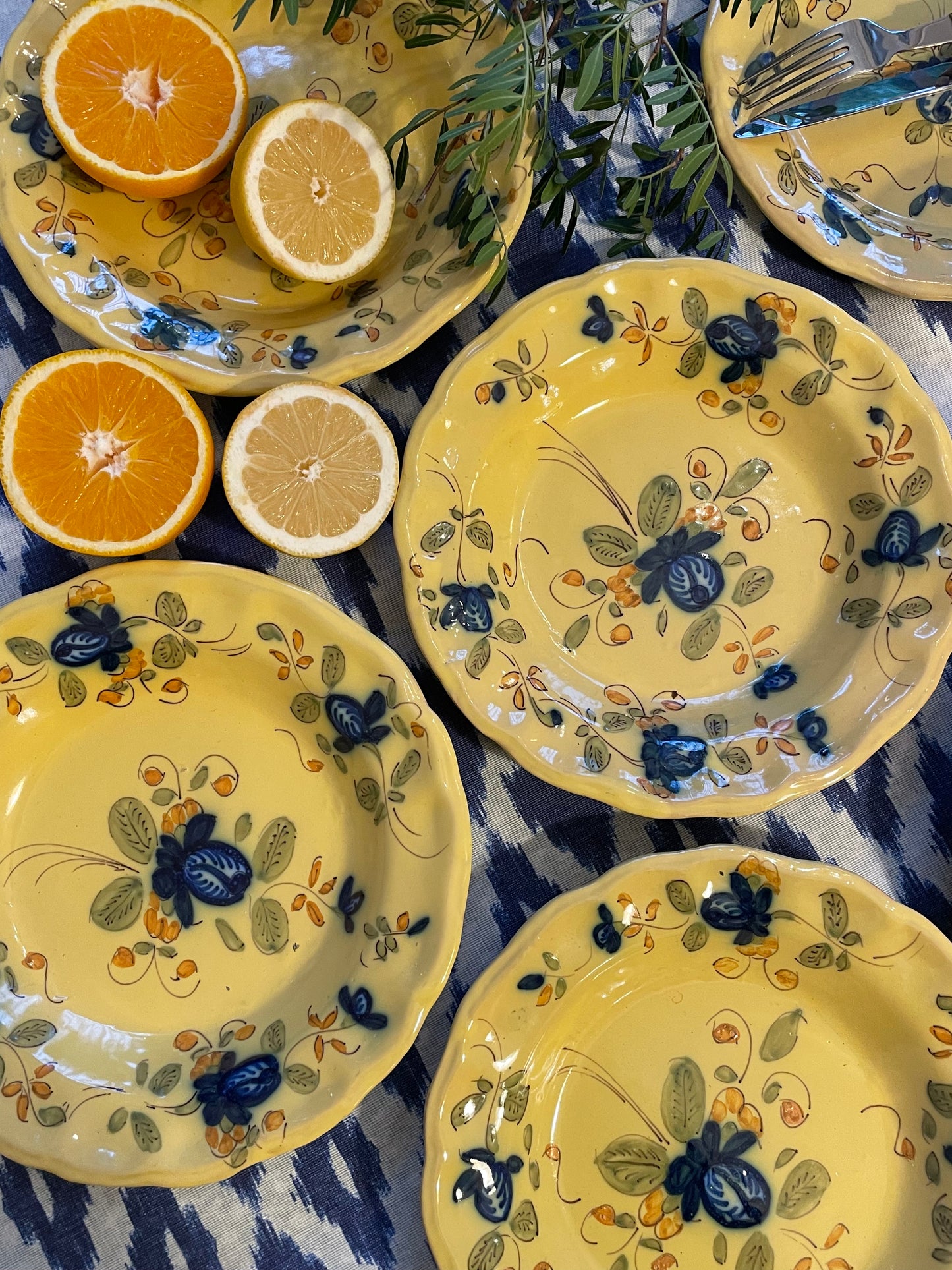 5 assiettes à soupe style Italie