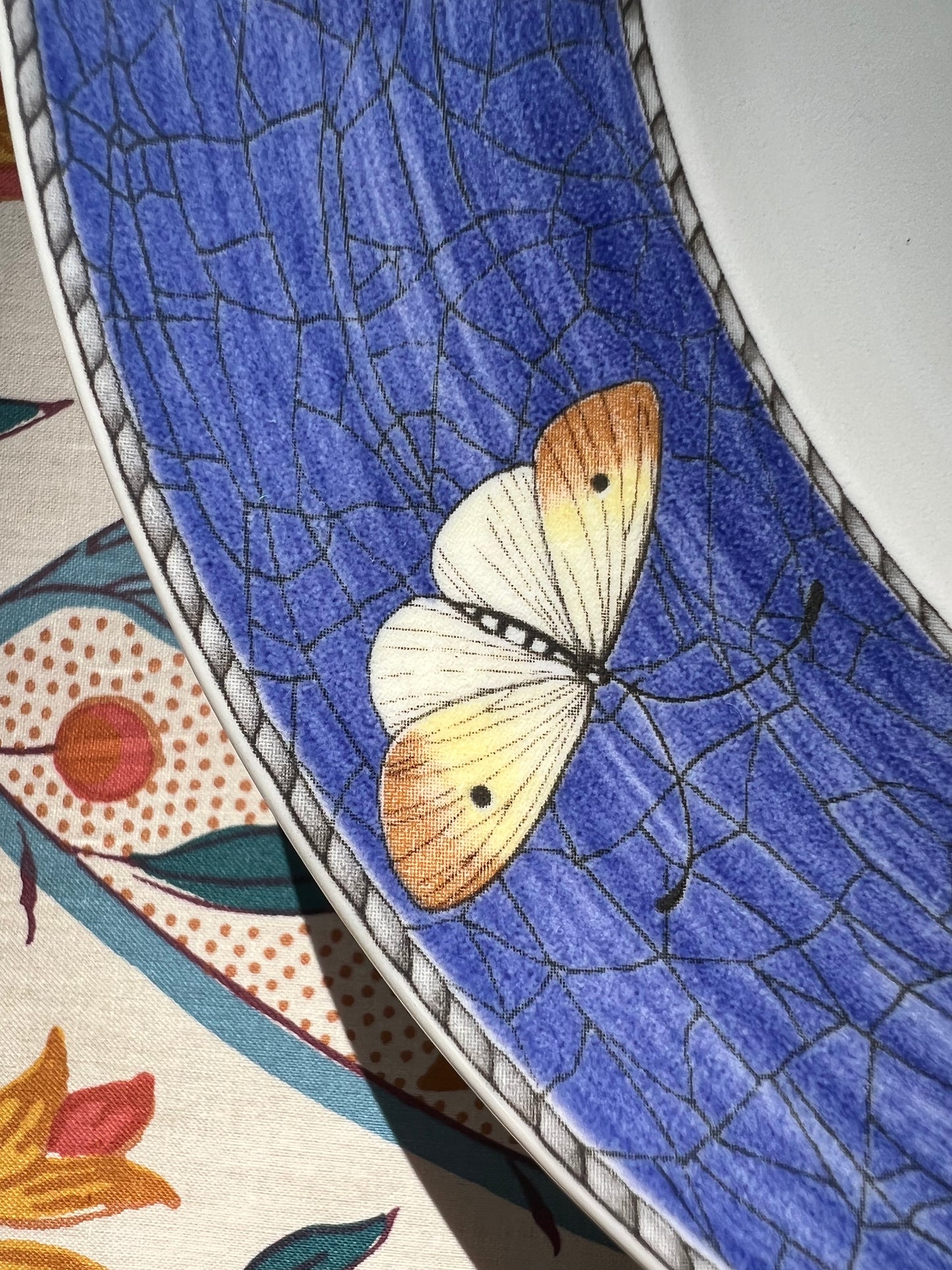 4 grandes assiettes plates papillon Wedgwood