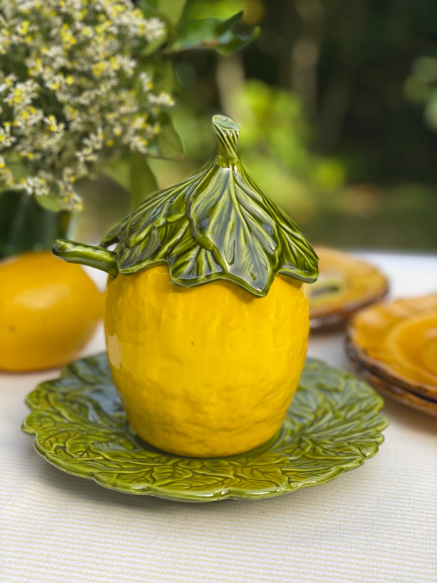 Grand confiturier/sucrier citron