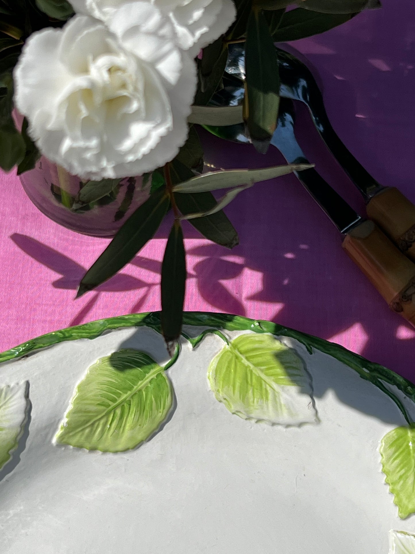 2 assiettes de présentation feuilles Made in Italy