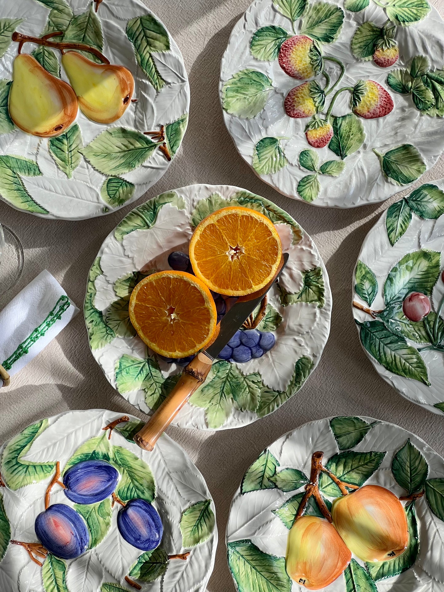 6 assiettes à dessert fruits Italy