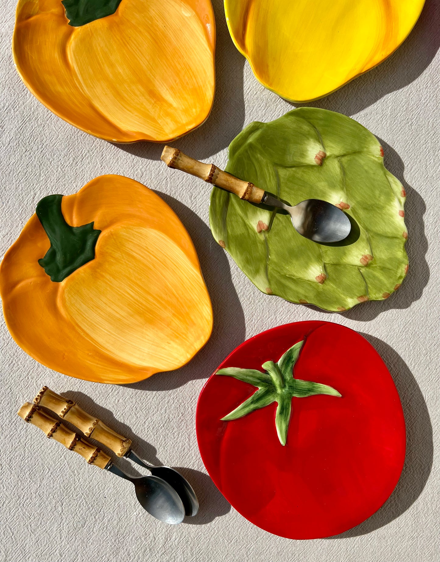 6 assiettes à dessert légumes