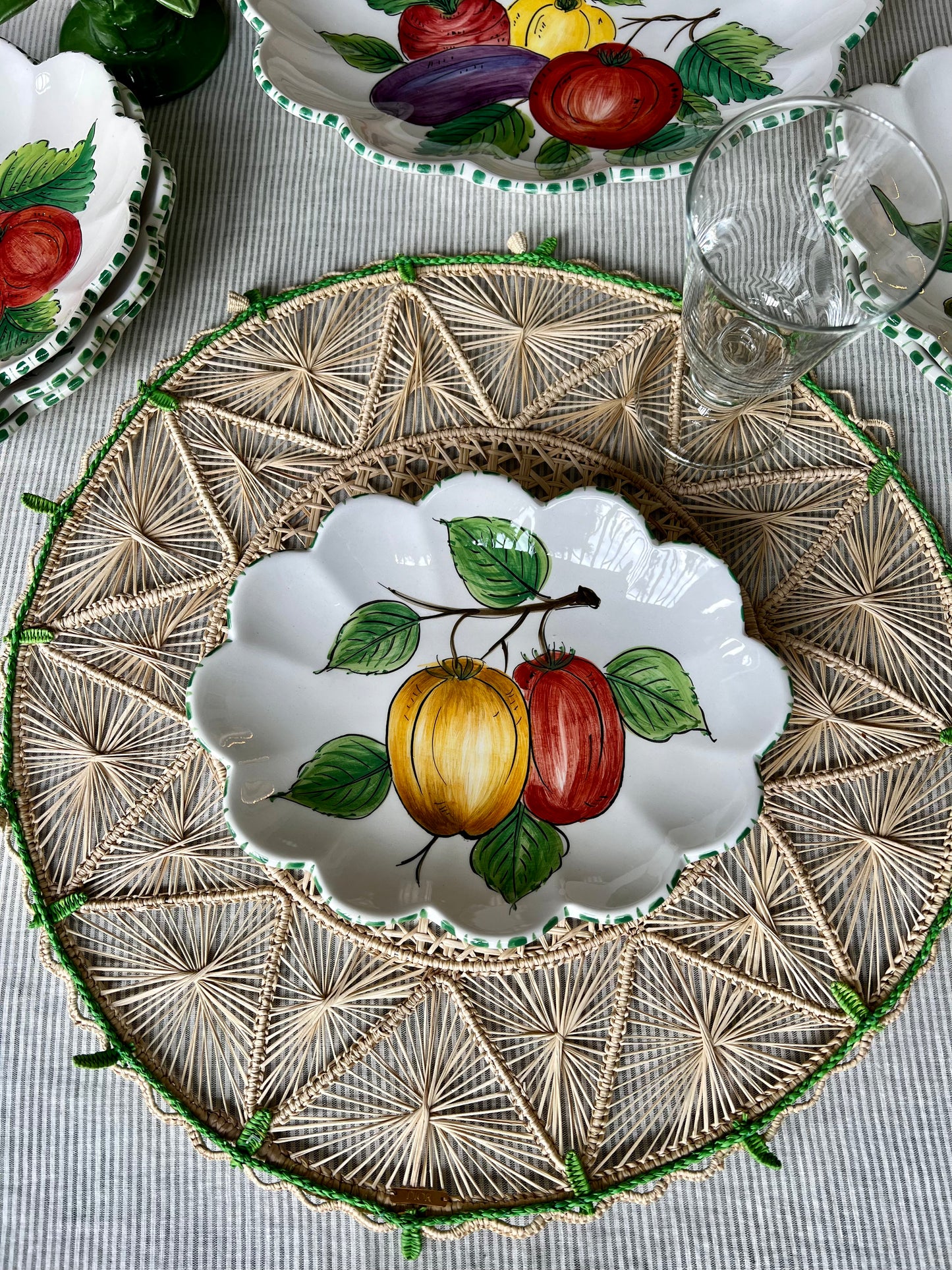 1 ensemble saladier et 6 coupelles Fruits Made in Italy