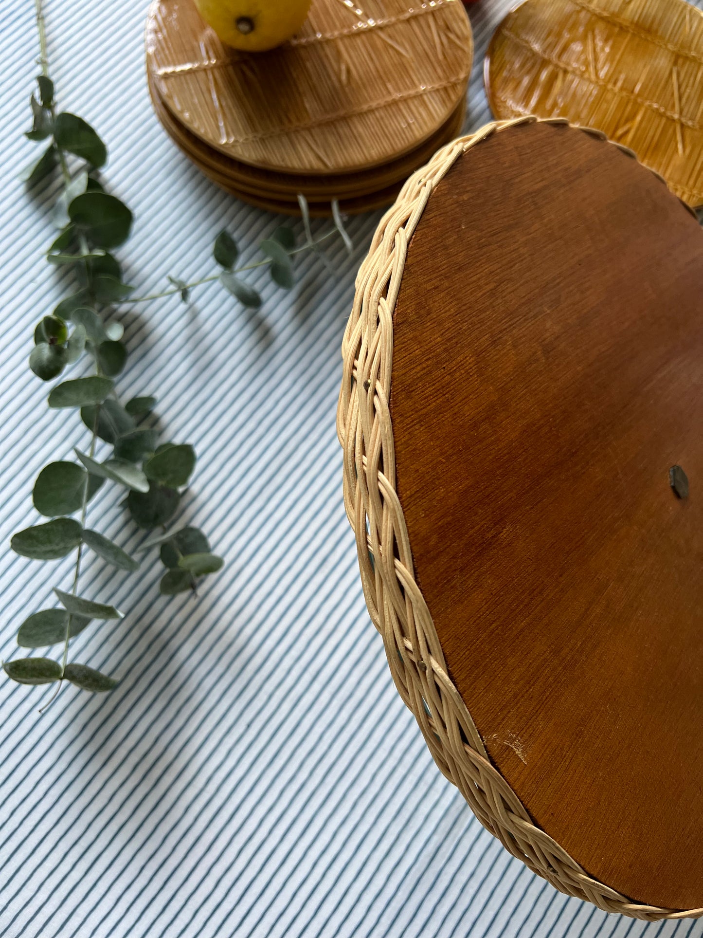 Plateau fromage osier et bambou