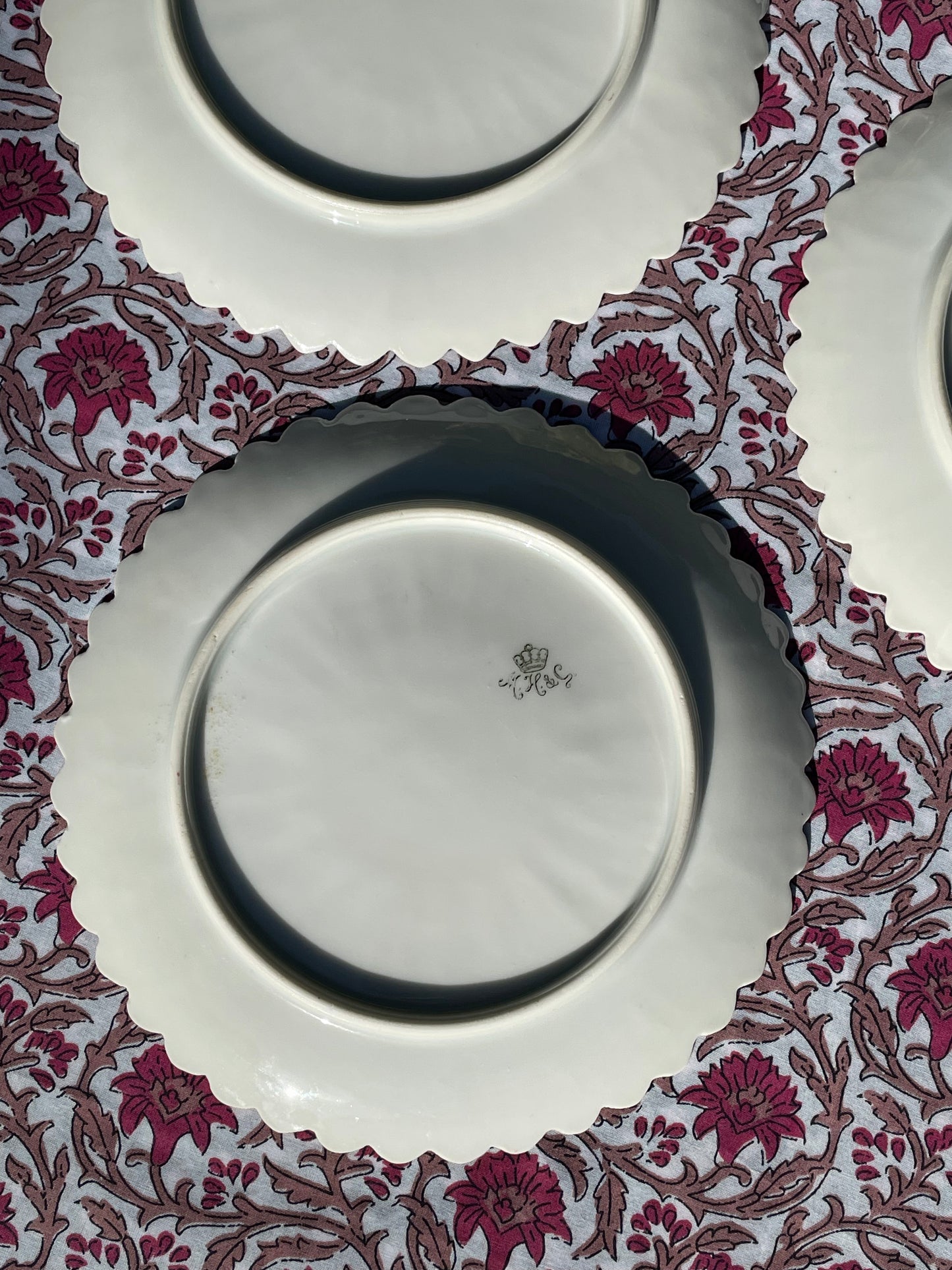 6 assiettes à dessert fleurs peintes à la main