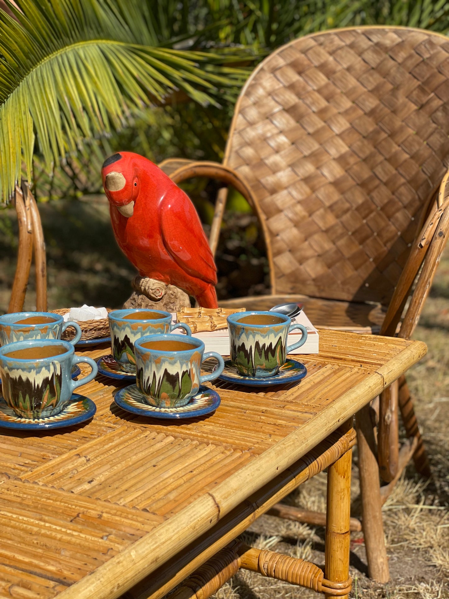 5 tasses à café peintes à la main