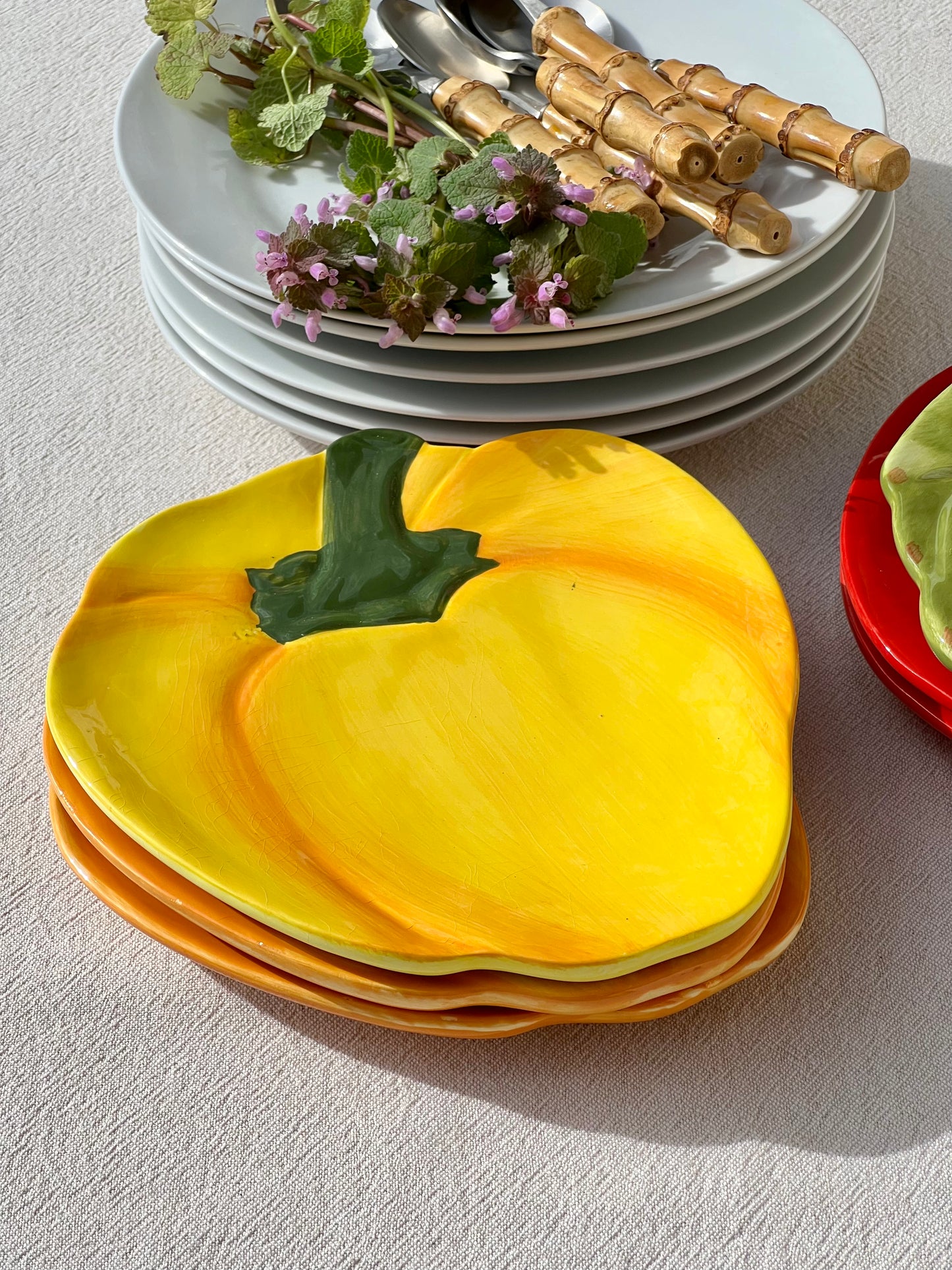 6 assiettes à dessert légumes