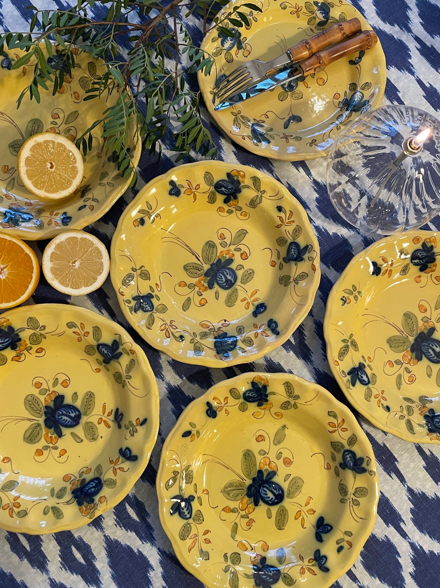 5 assiettes à soupe style Italie