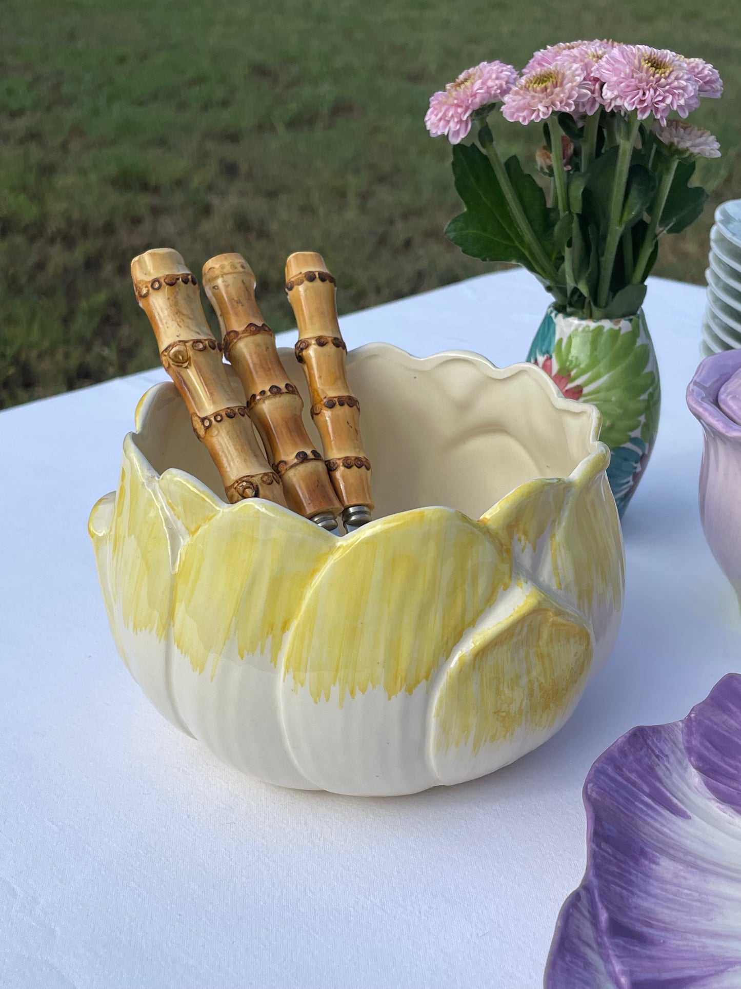 Pot fleur jaune
