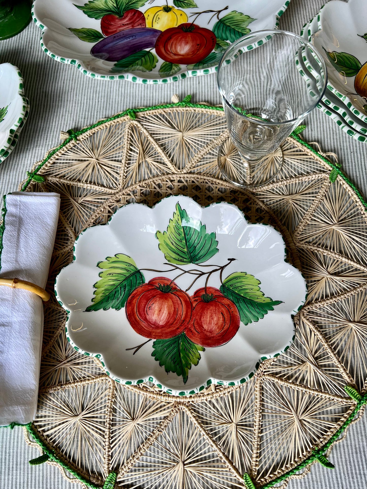 1 ensemble saladier et 6 coupelles Fruits Made in Italy