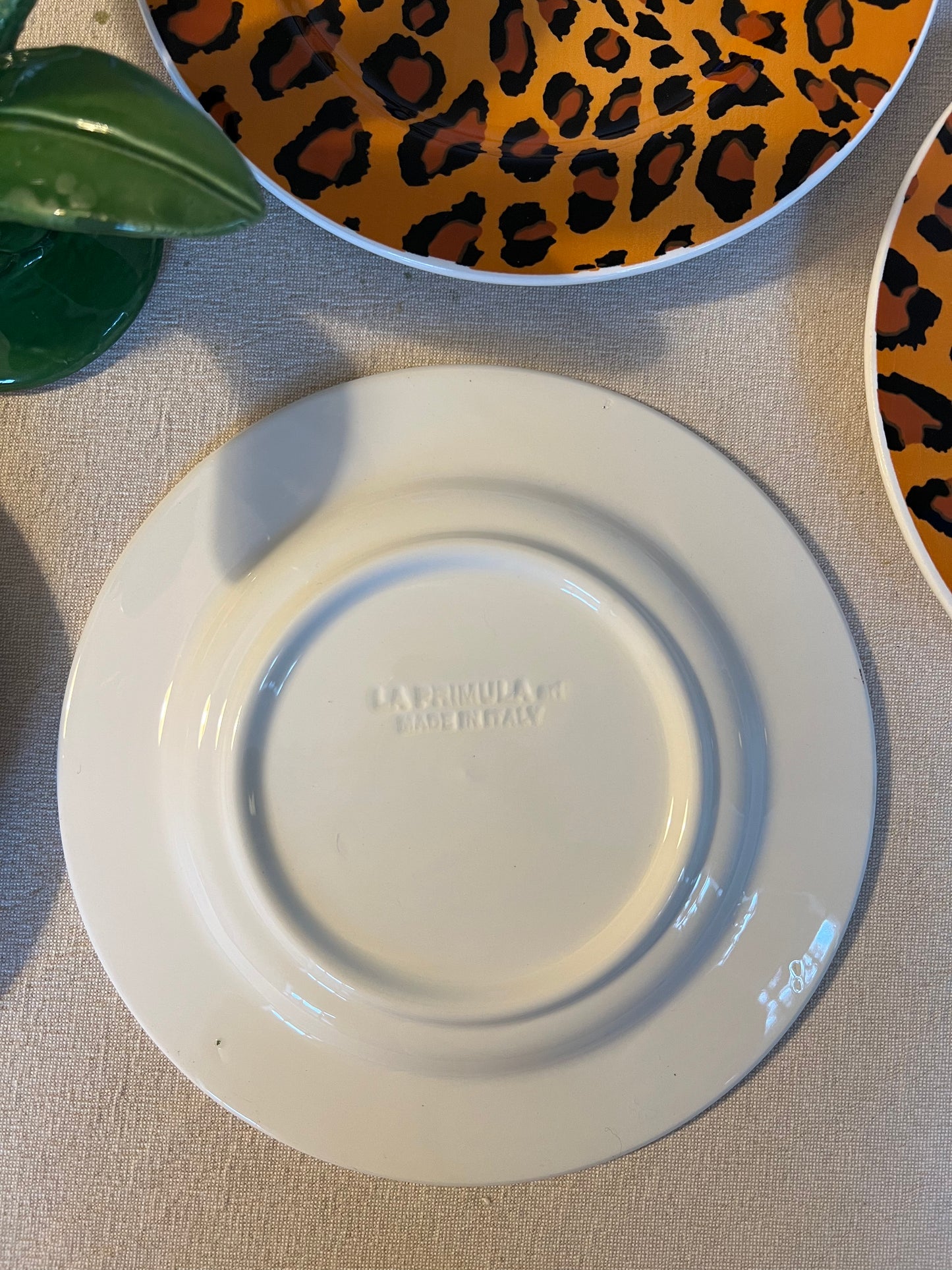 12 assiettes dessert Leopard Made in Italy