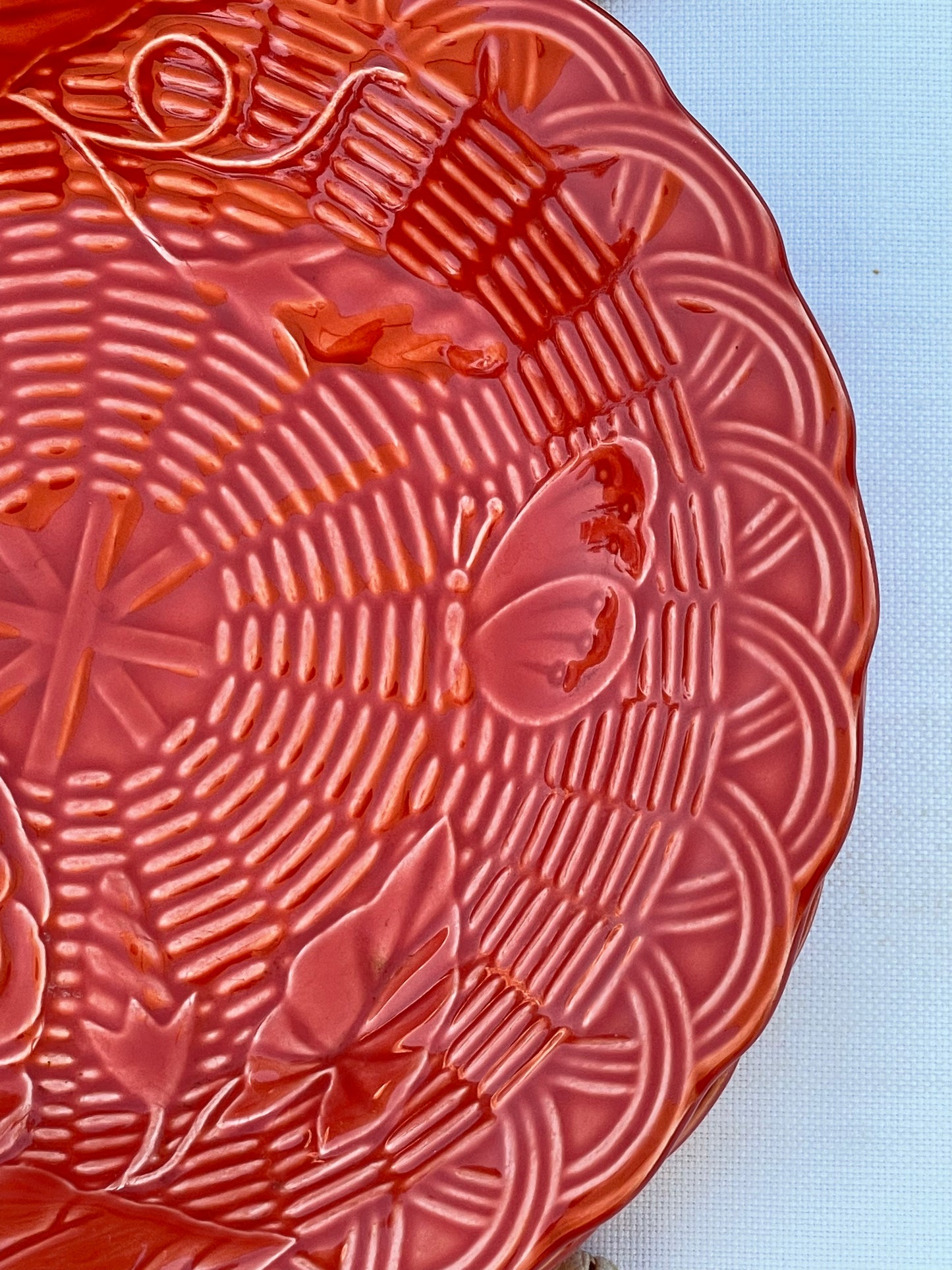 8 assiettes semi creuses corail