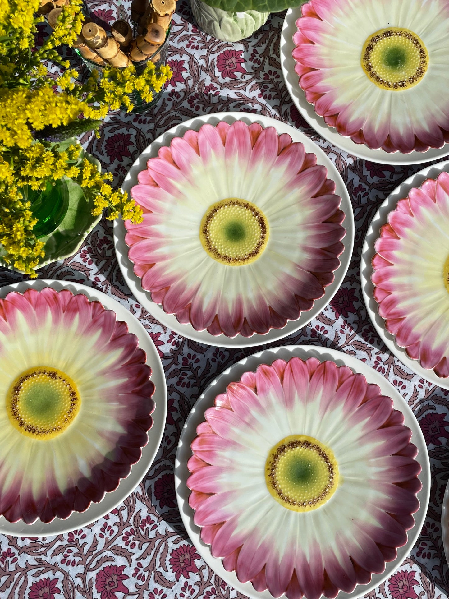 6 assiettes à dessert fleurs peintes à la main