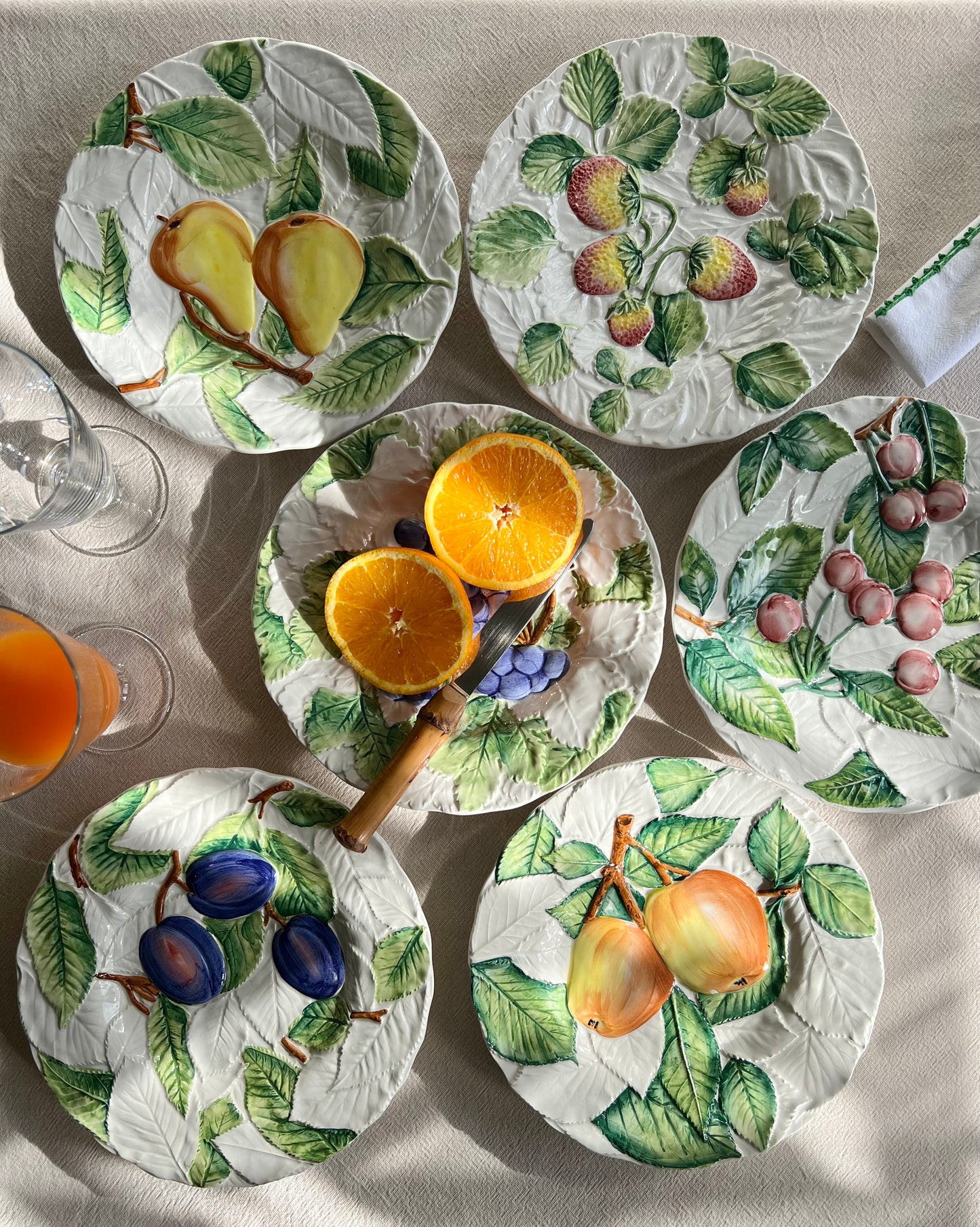 6 assiettes à dessert fruits Italy