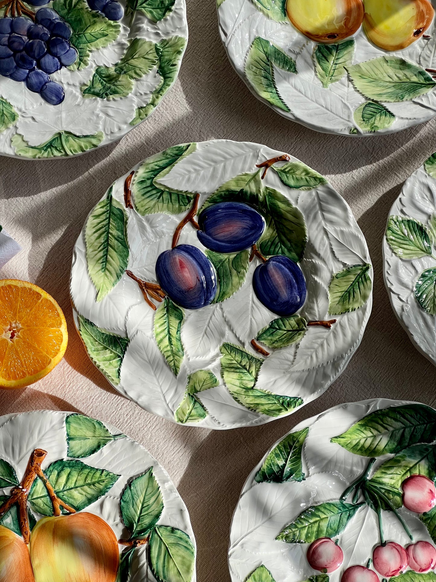 6 assiettes à dessert fruits Italy