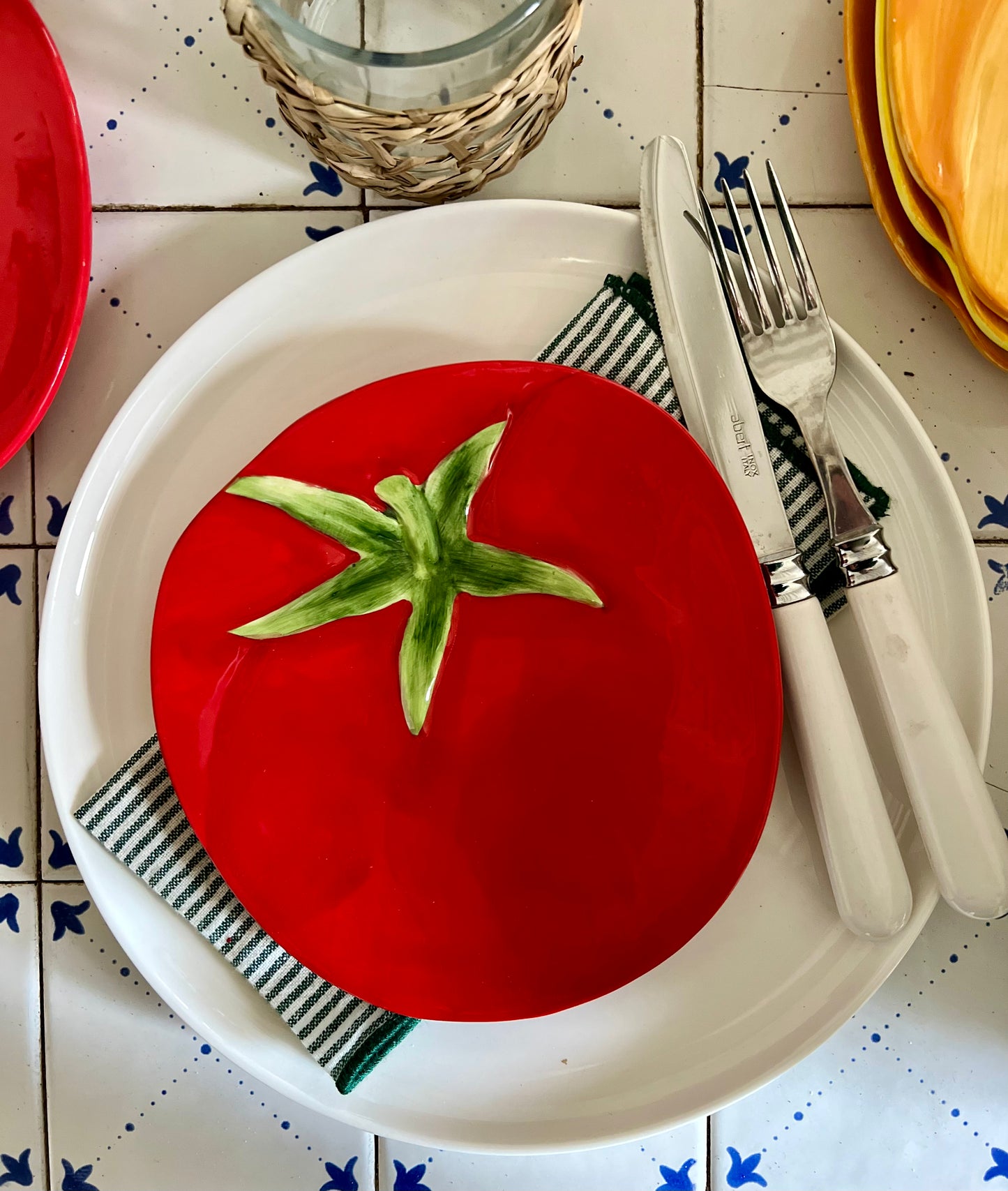 6 assiettes à dessert légumes