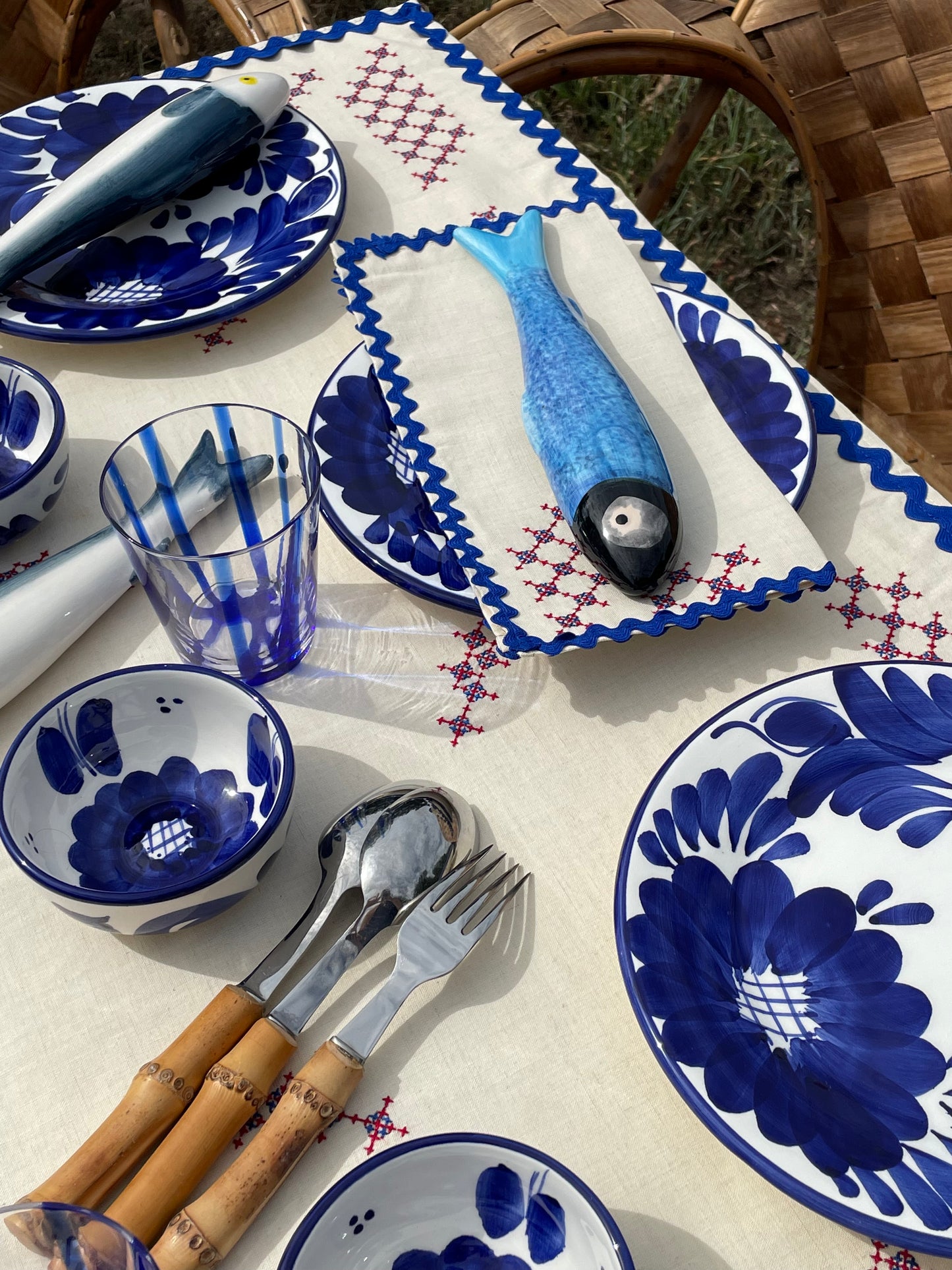 6 assiettes à dessert fleurs Ibiza