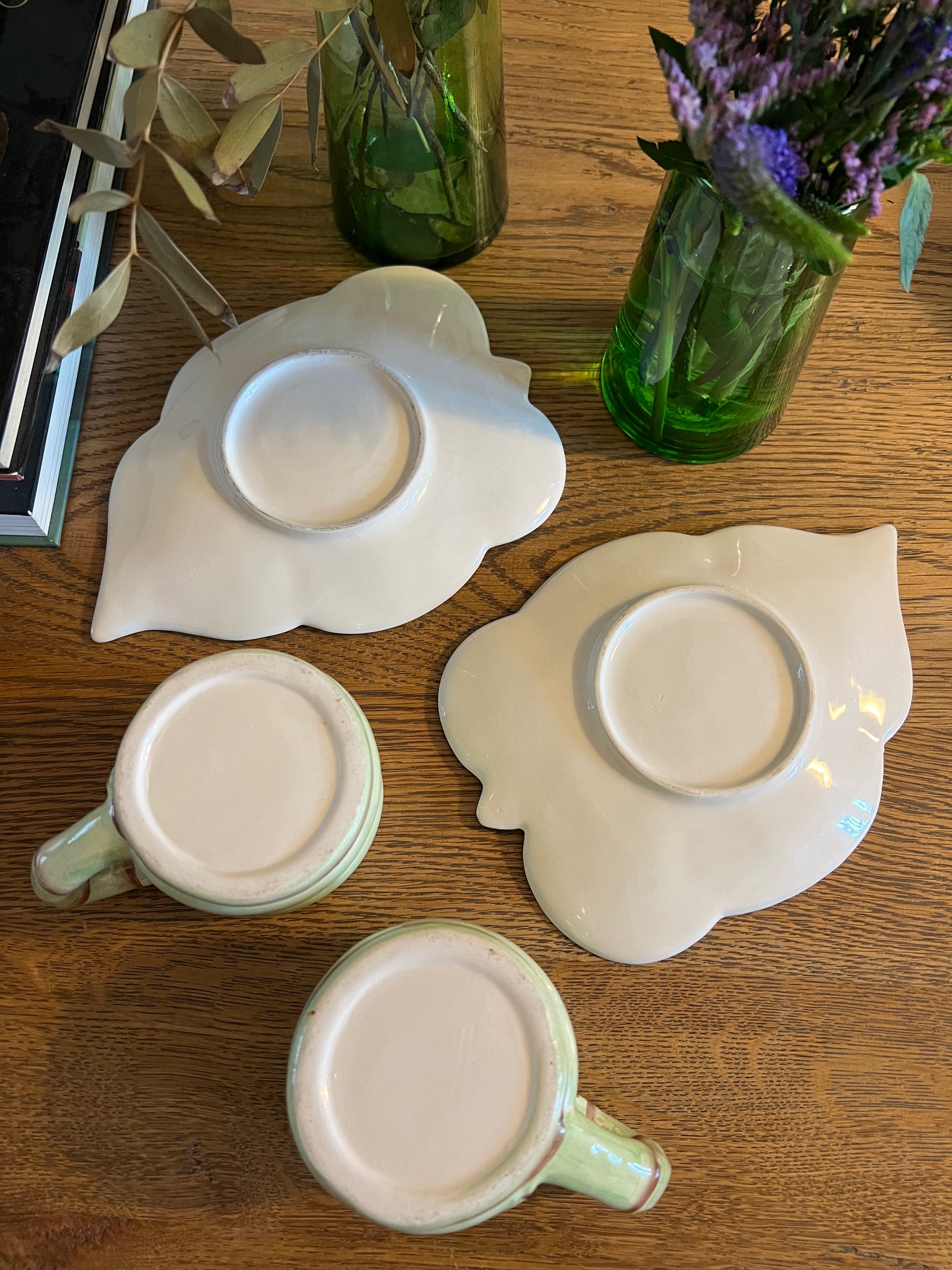 2 tasses bambou avec sous tasses