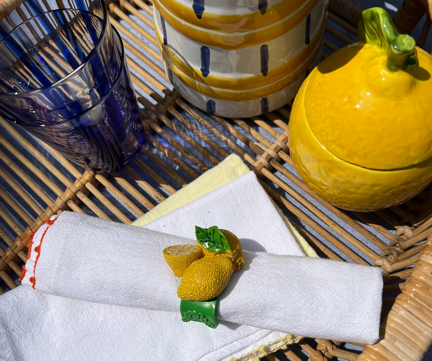 6 ronds de serviettes Citrons