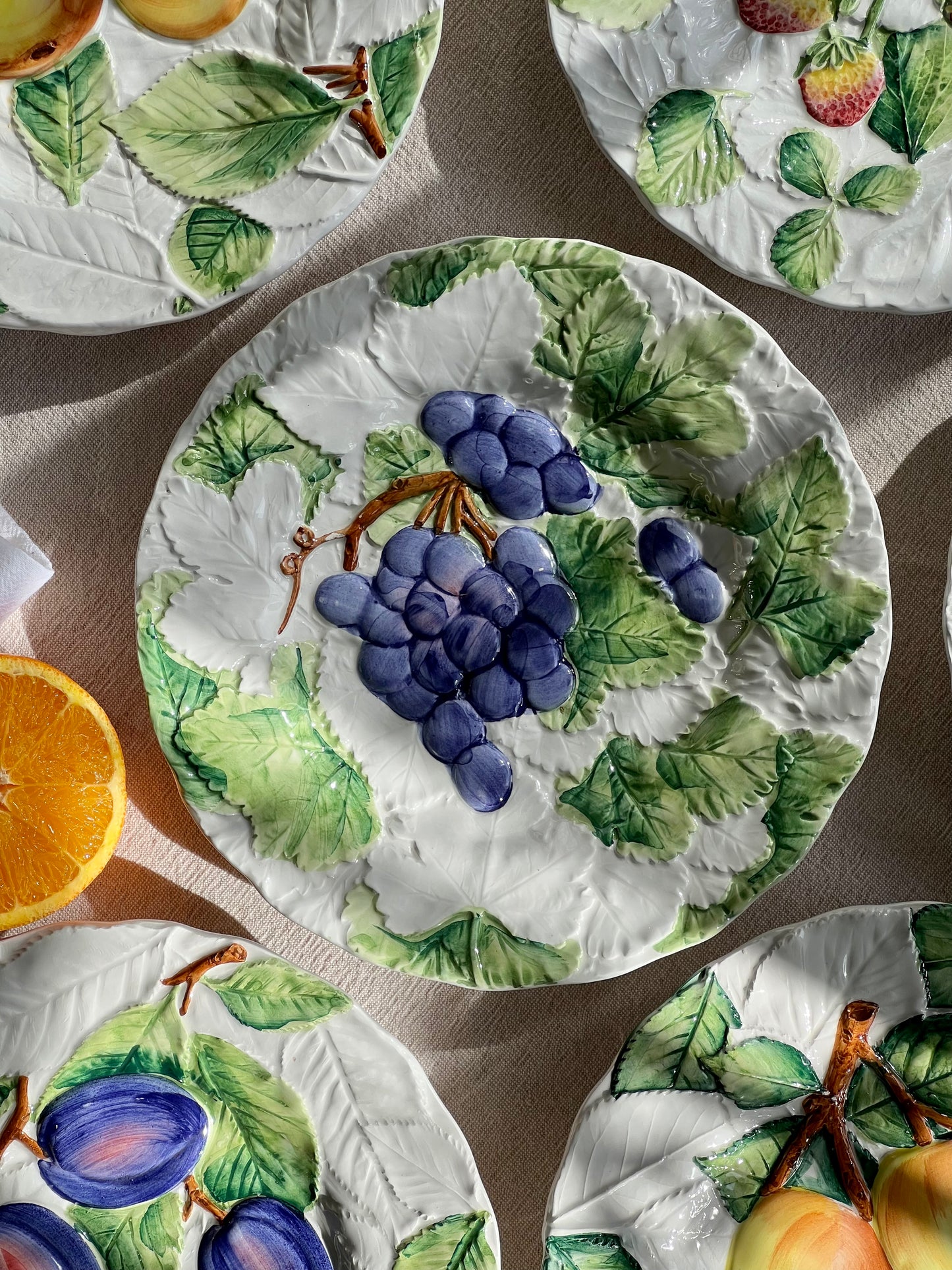 6 assiettes à dessert fruits Italy