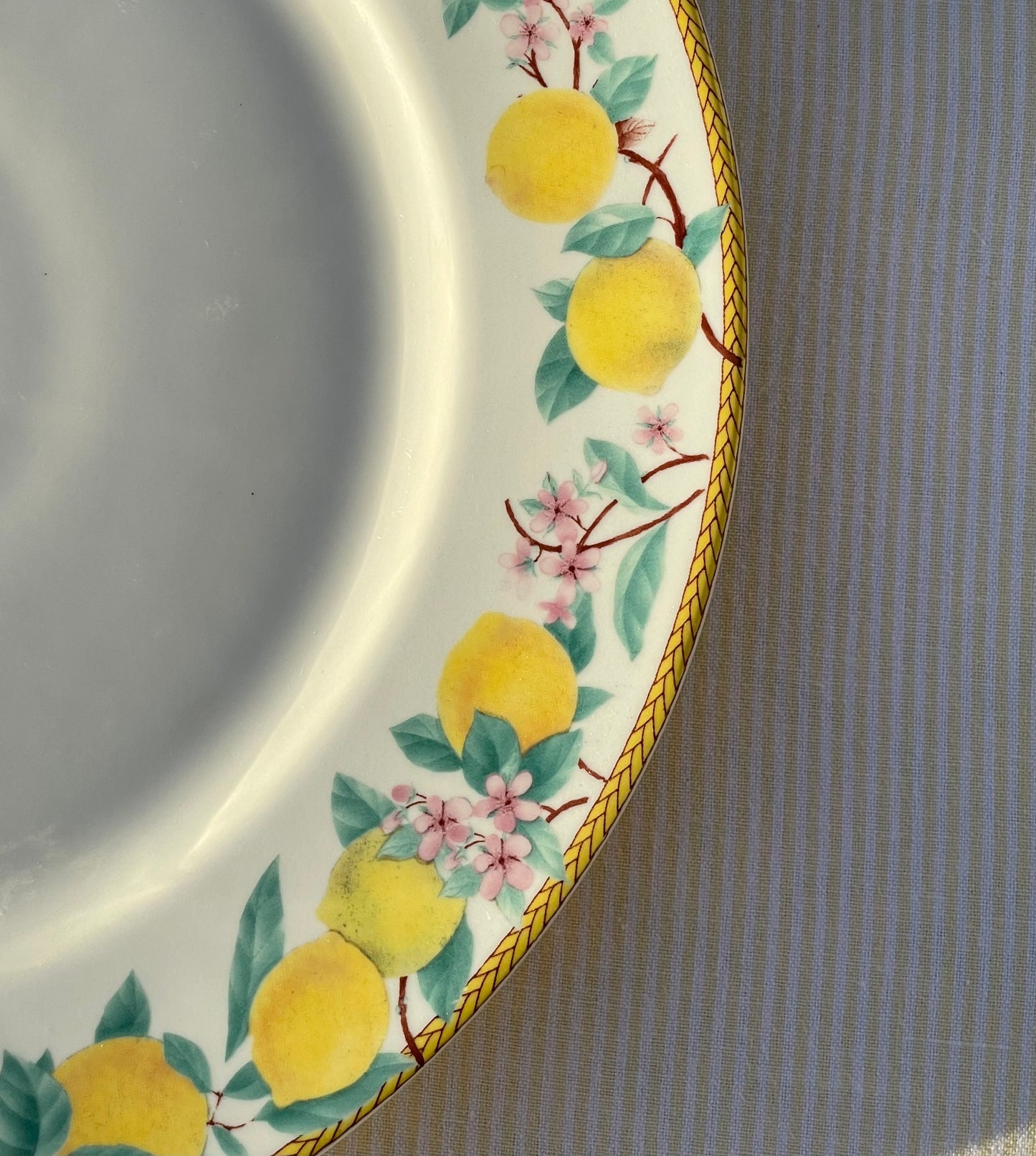 6 assiettes plates et un grand plat citrons Made in Italy