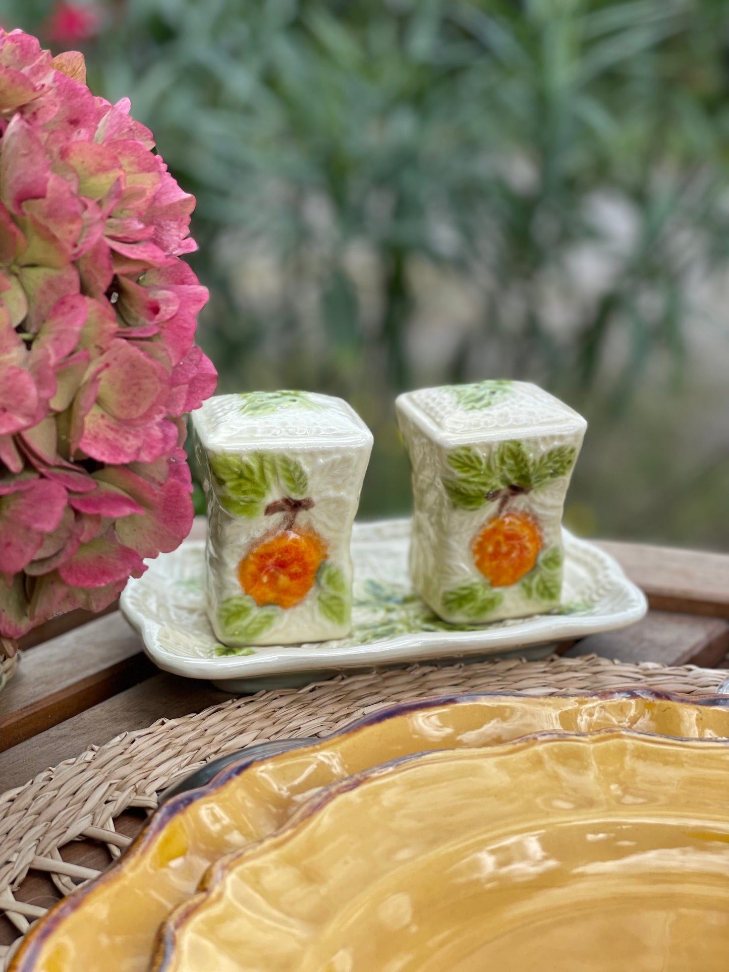 Salière/poivrière citrons et oranges Made in Italy