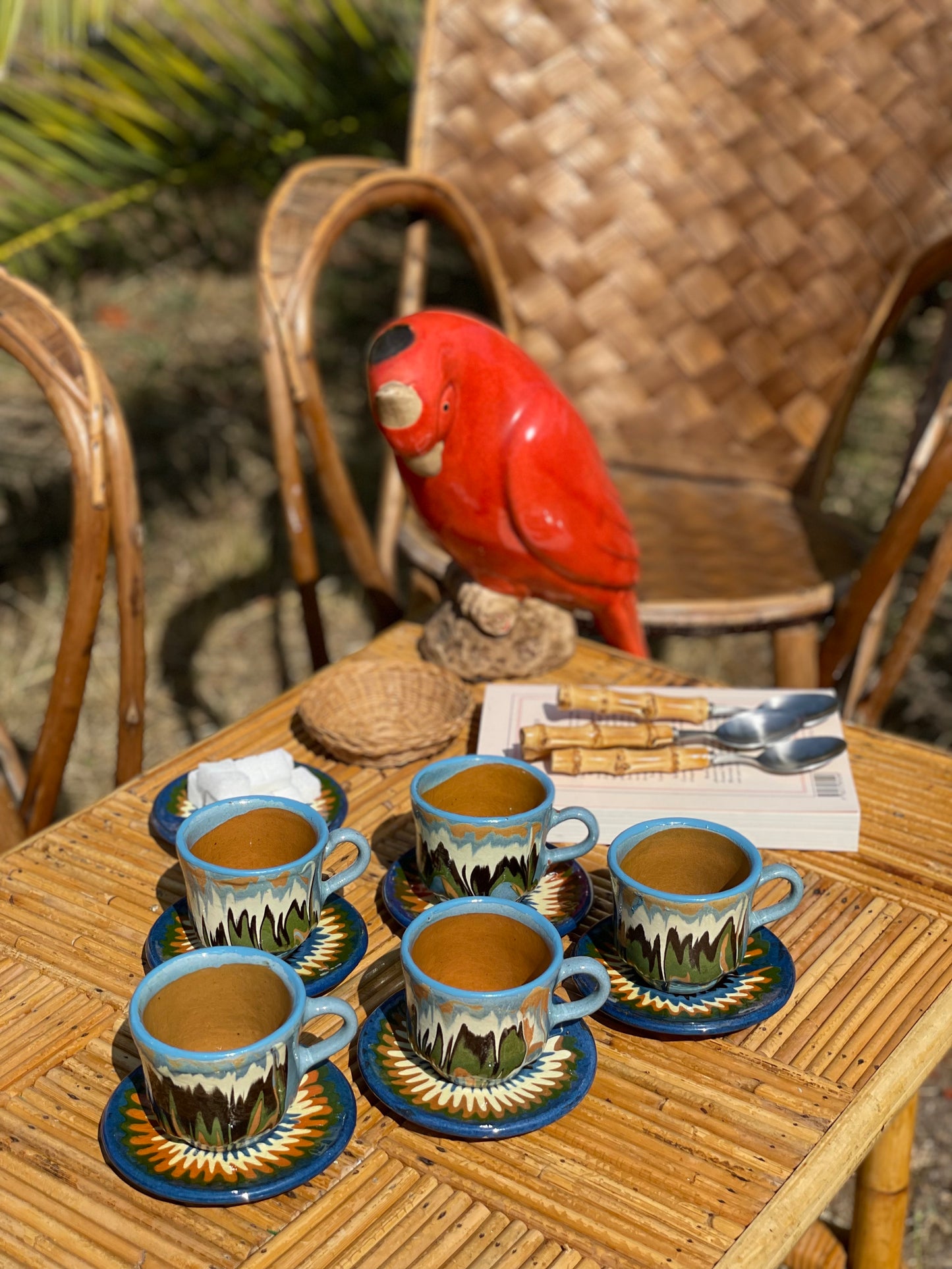 5 tasses à café peintes à la main