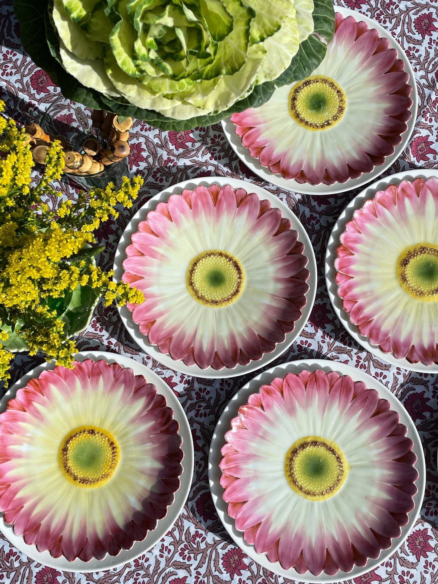 6 assiettes à dessert fleurs peintes à la main