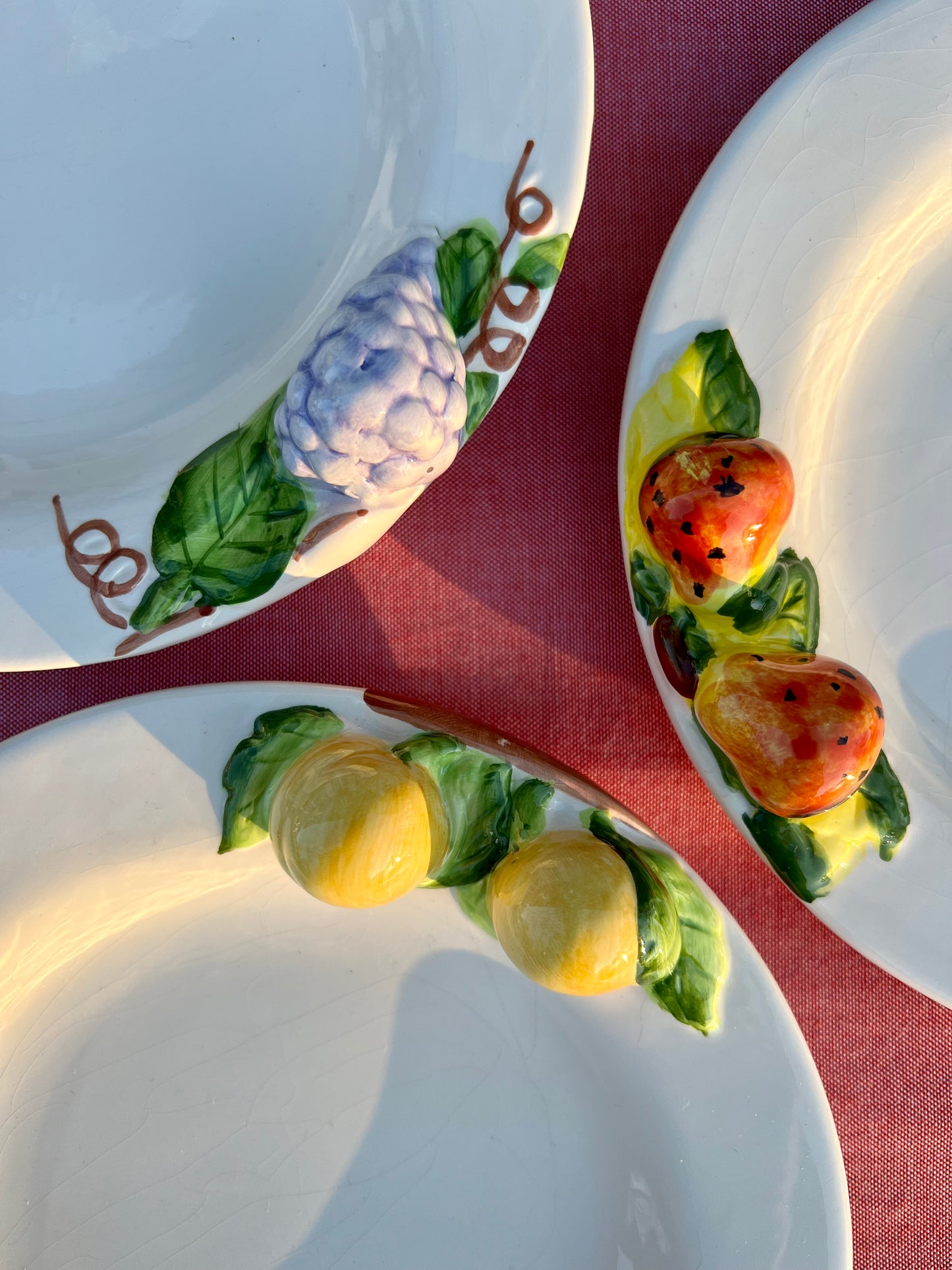 9 assiettes à dessert fruits