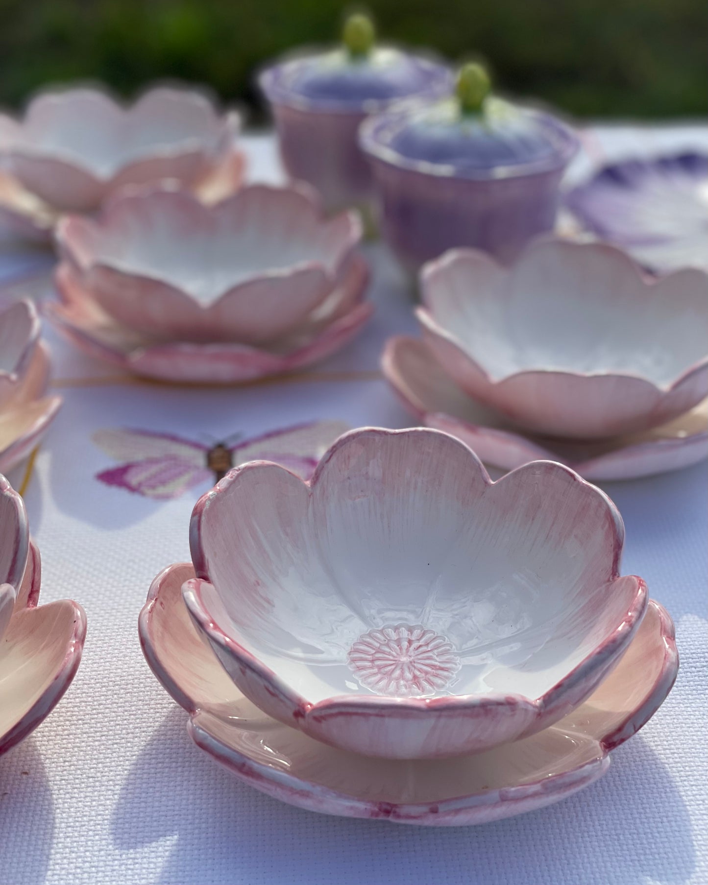 6 coupelles fleurs