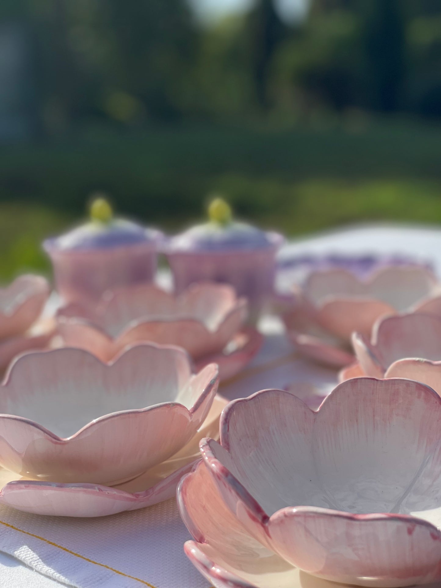 6 coupelles fleurs