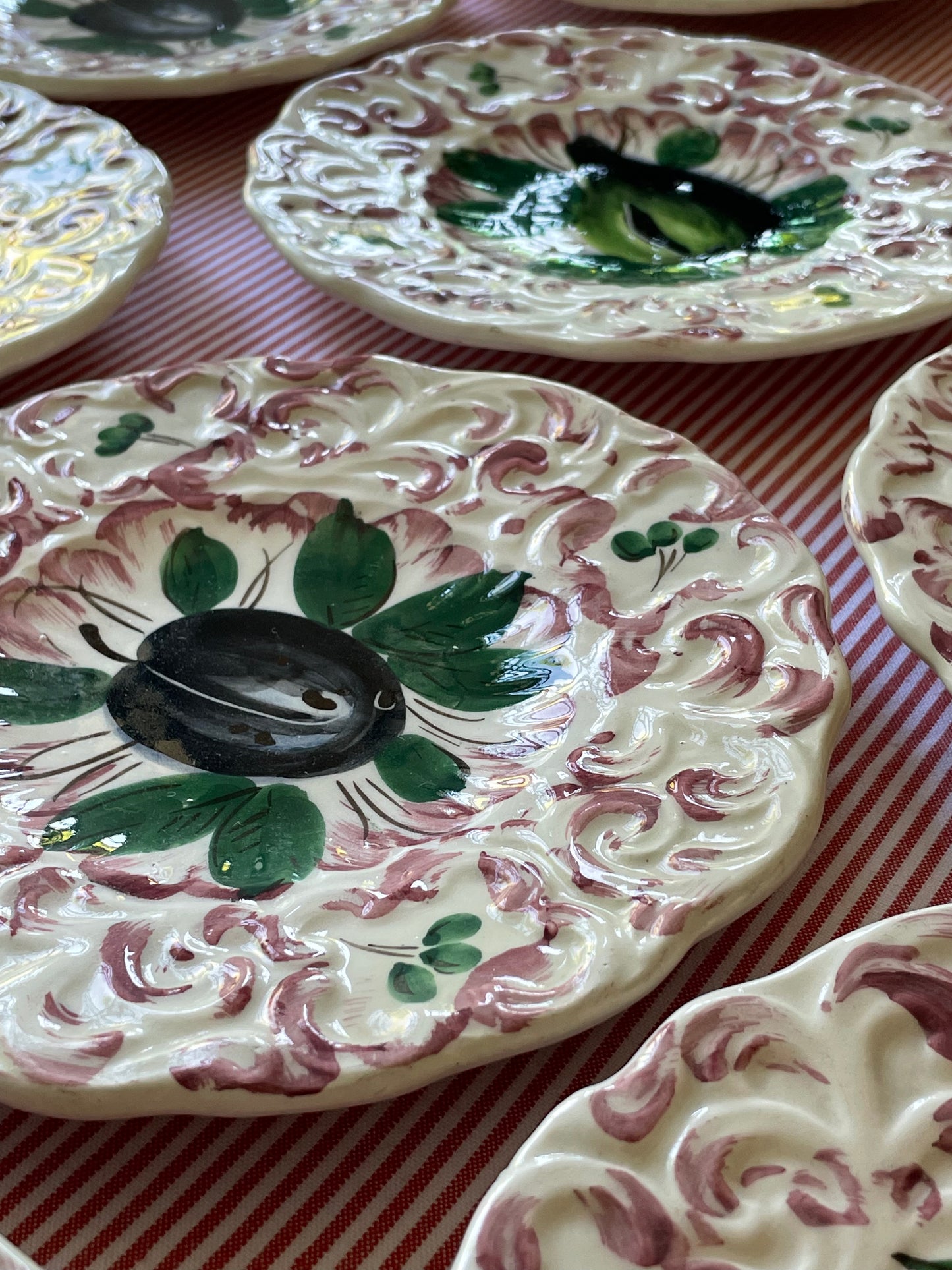 9 assiettes à dessert fruits Made in Italy