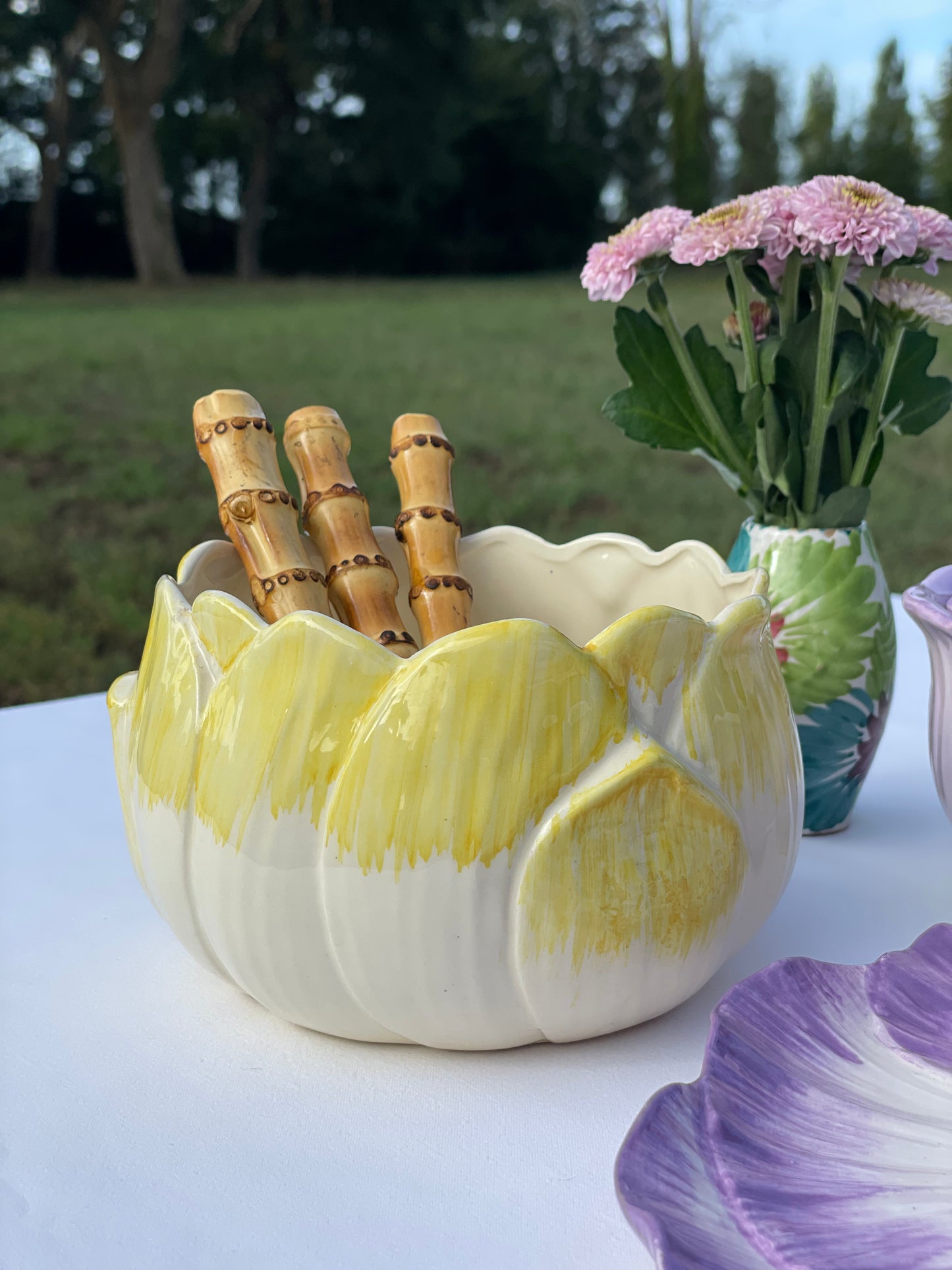 Pot fleur jaune