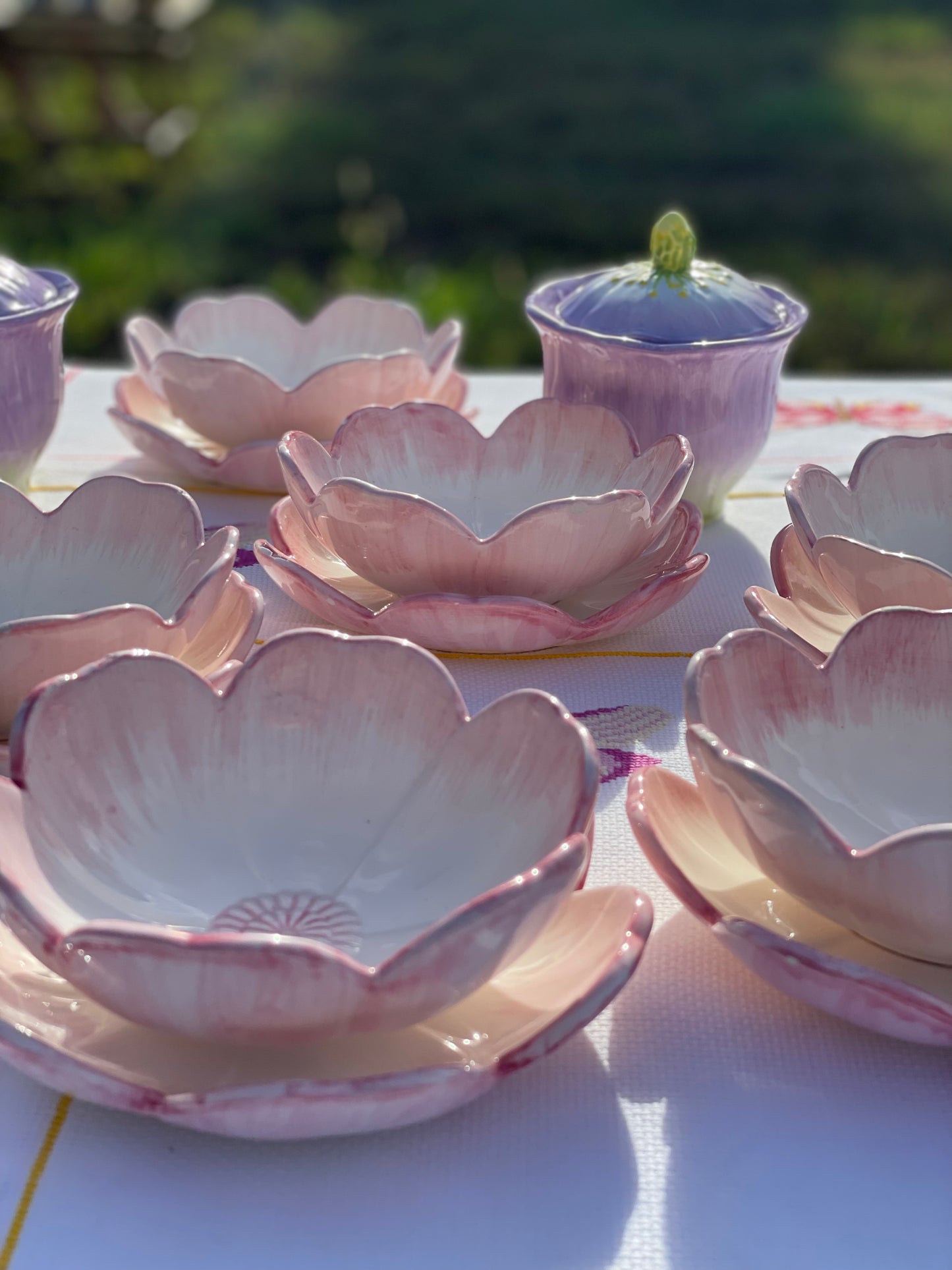 6 coupelles fleurs