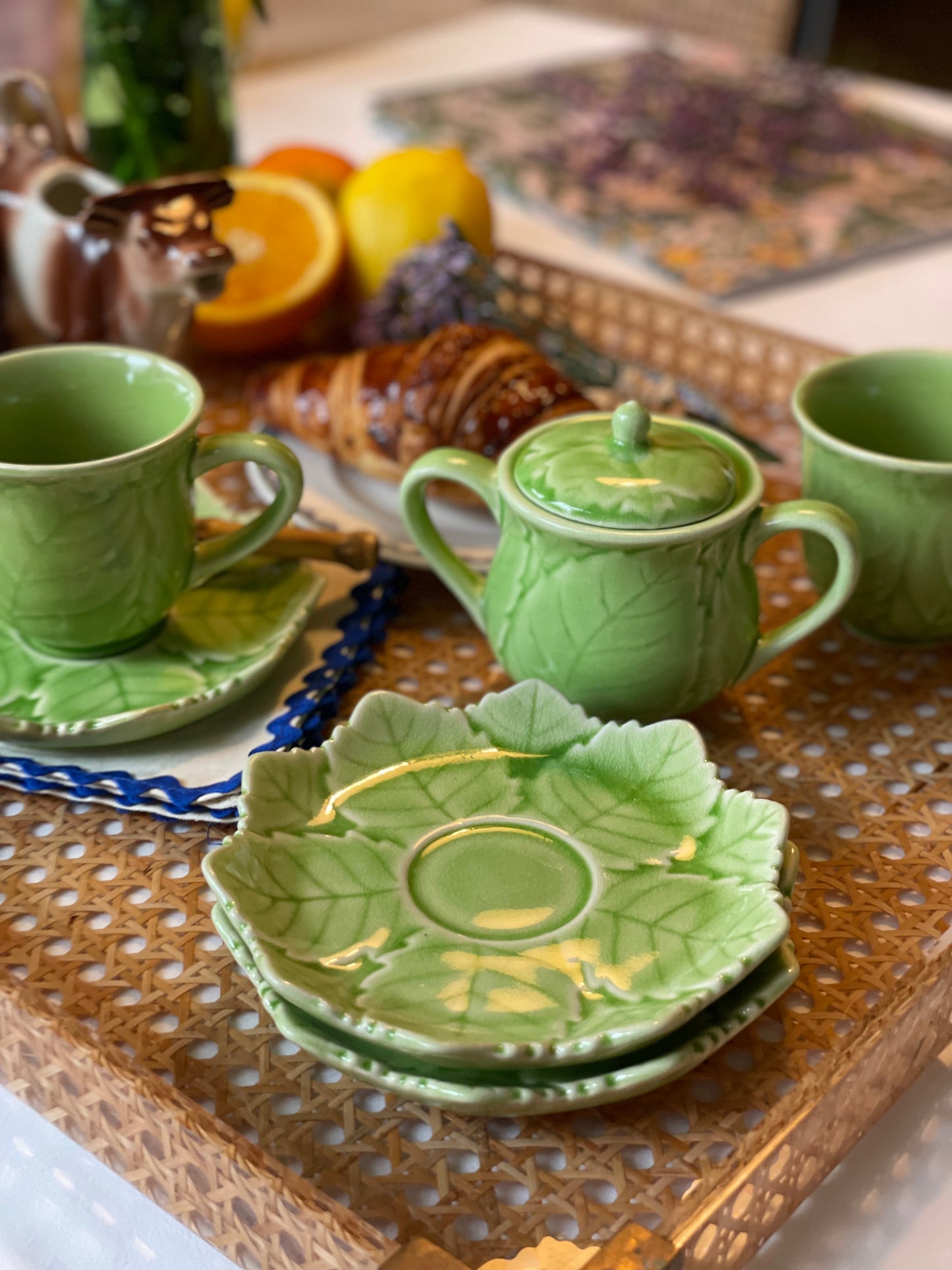 Ensemble petit déjeuner feuille