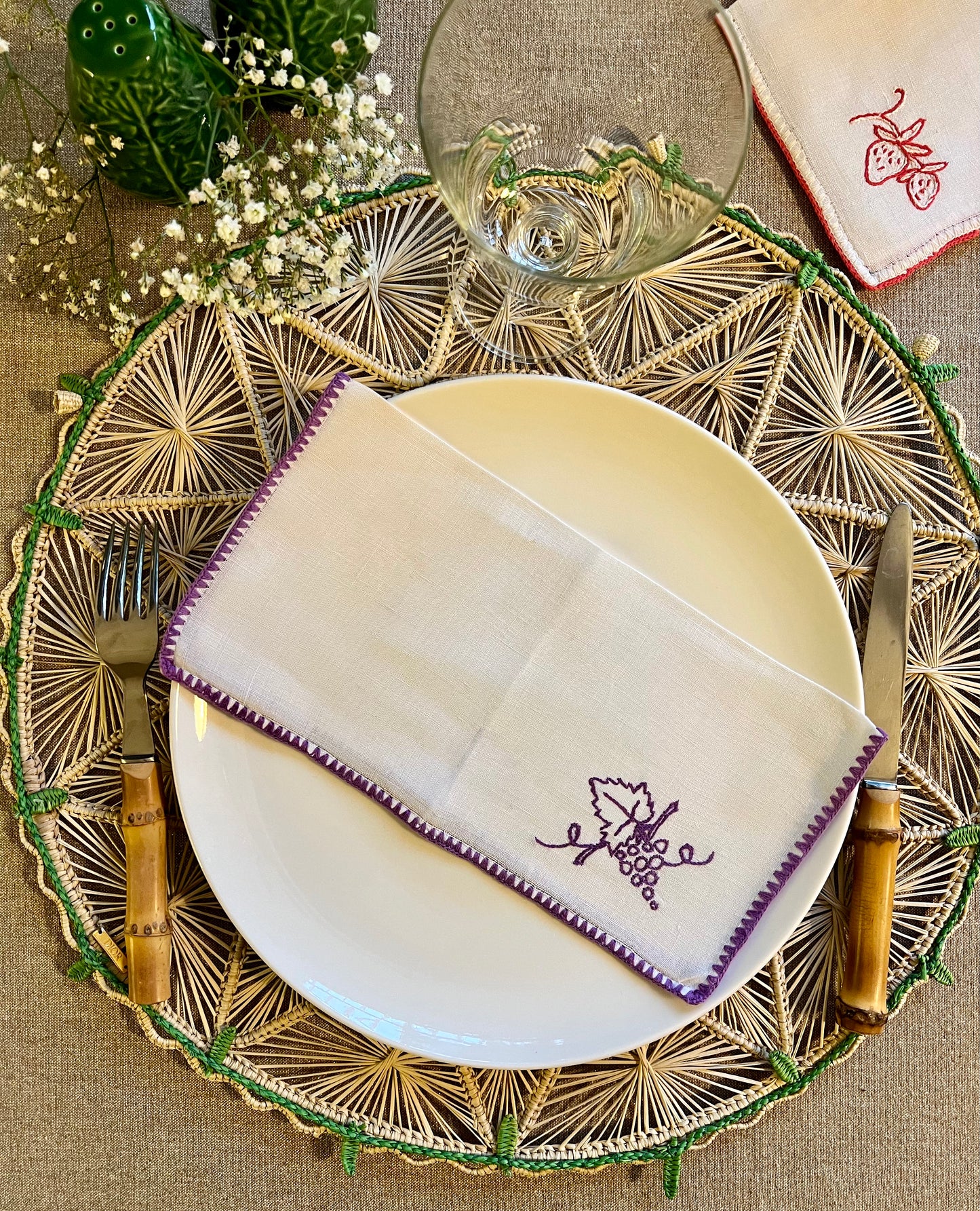 9 Serviettes de table fruits