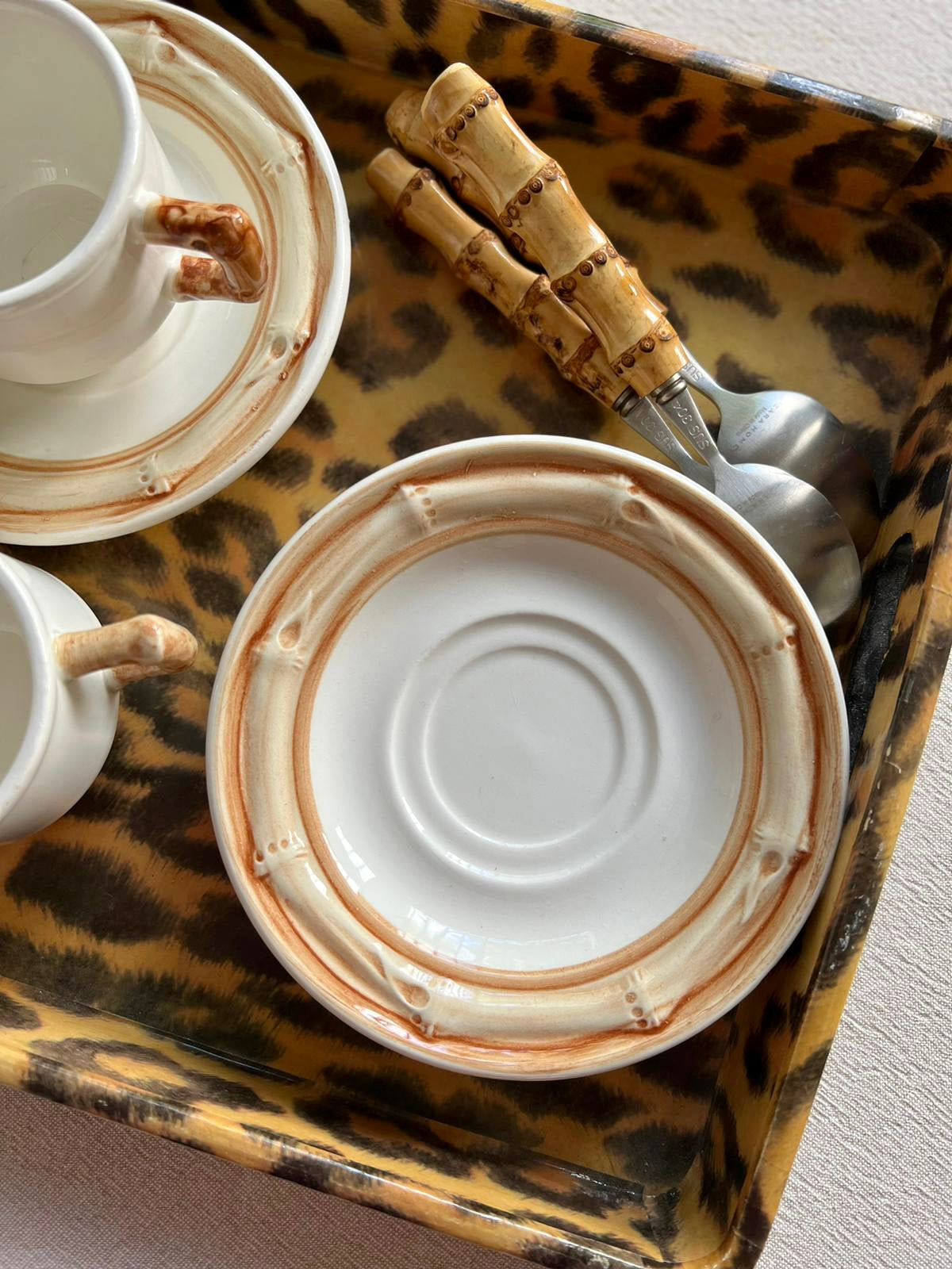 3 tasses et sous tasses bambou Gien