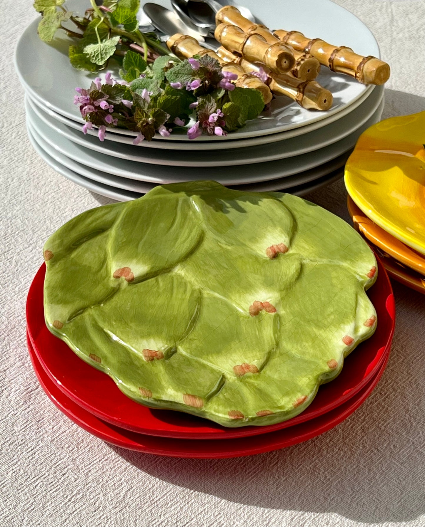 6 assiettes à dessert légumes