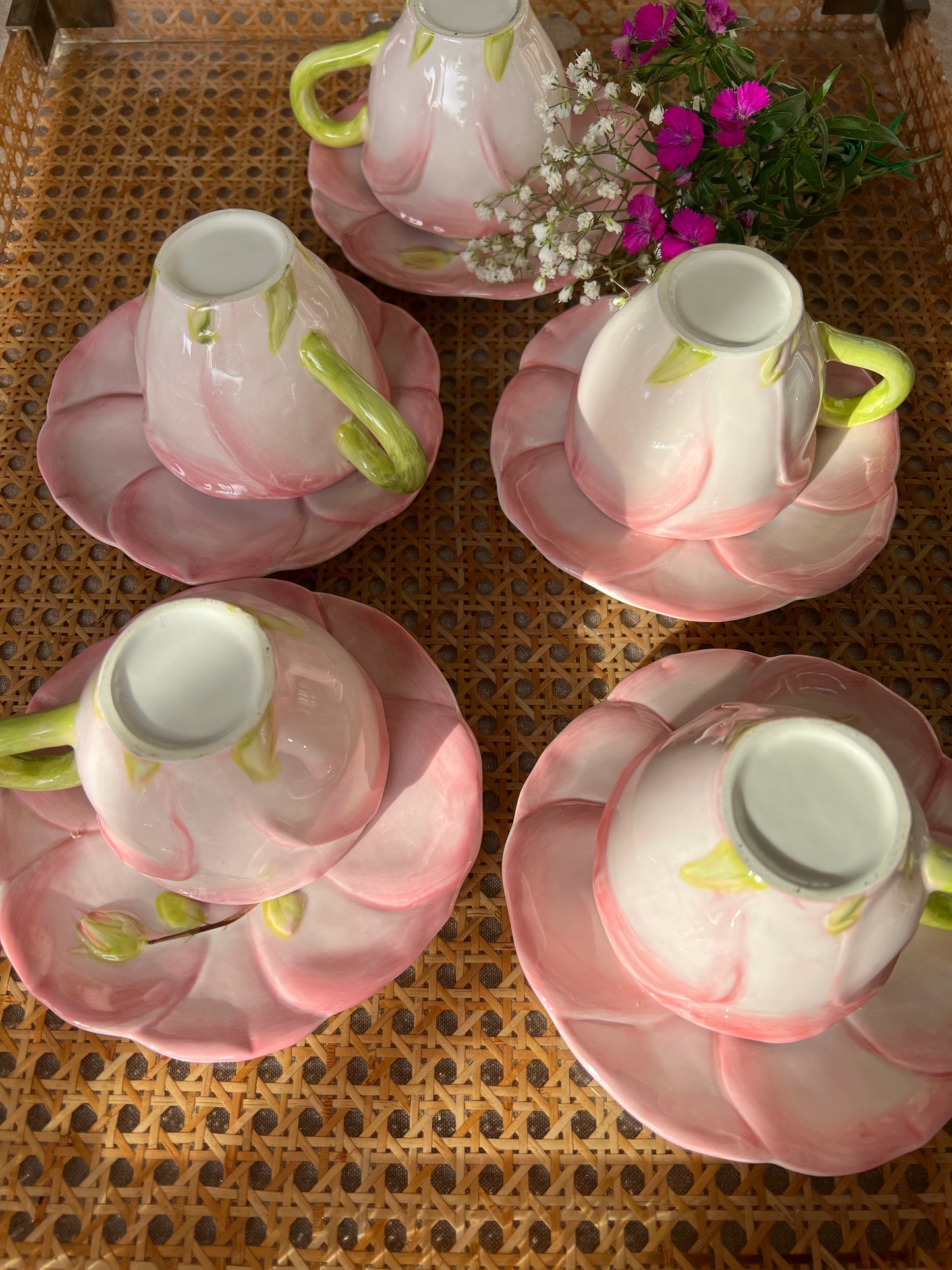 5 tasses à café/thé fleurs