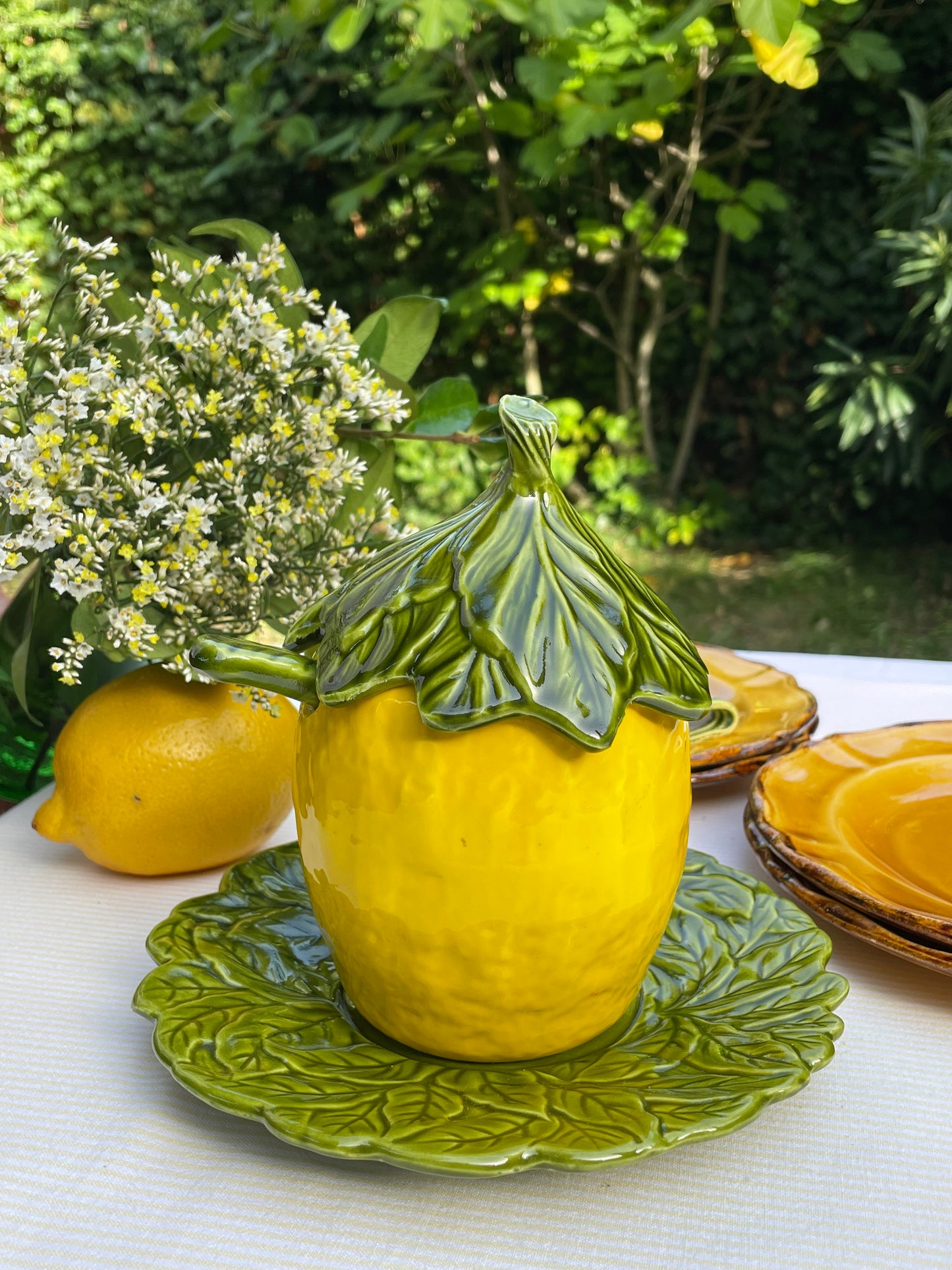Grand confiturier/sucrier citron