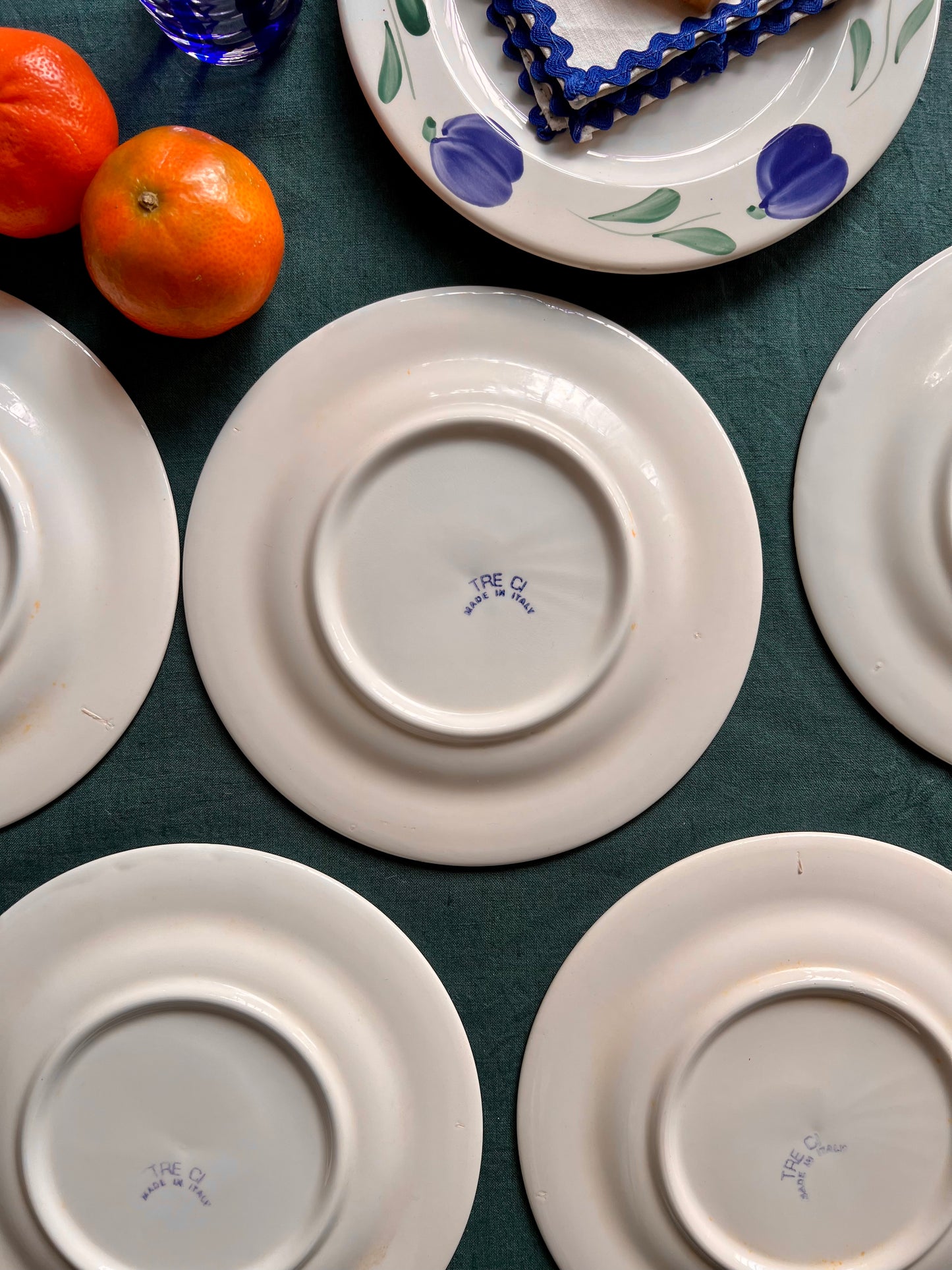 10 assiettes à dessert prunes Made in Italy