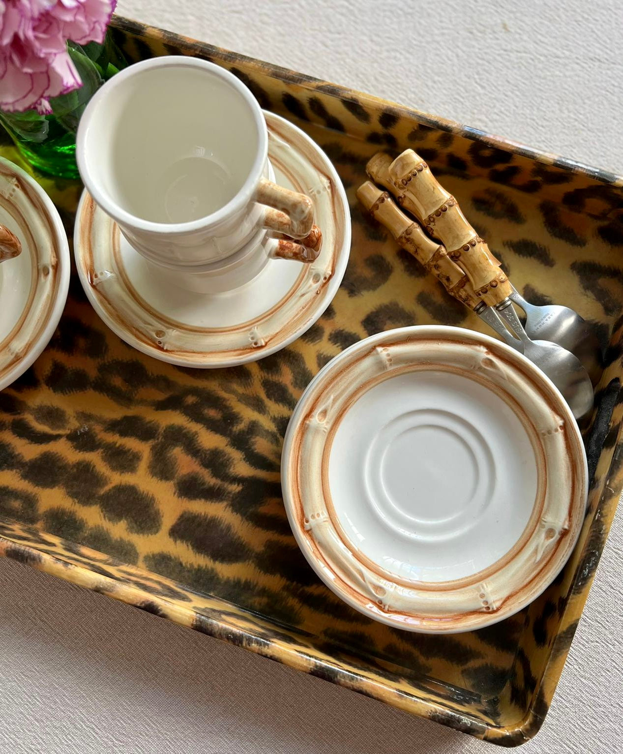 3 tasses et sous tasses bambou Gien