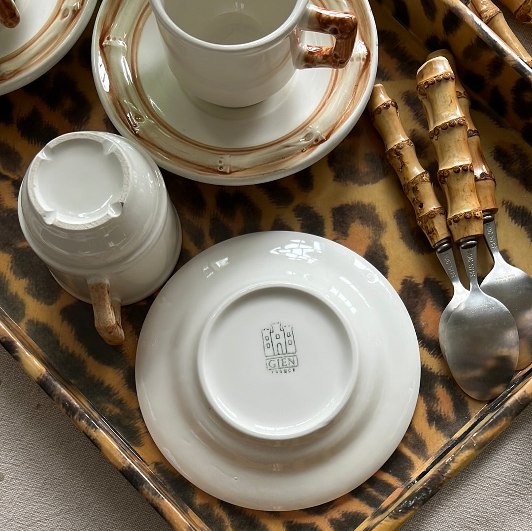 3 tasses et sous tasses bambou Gien